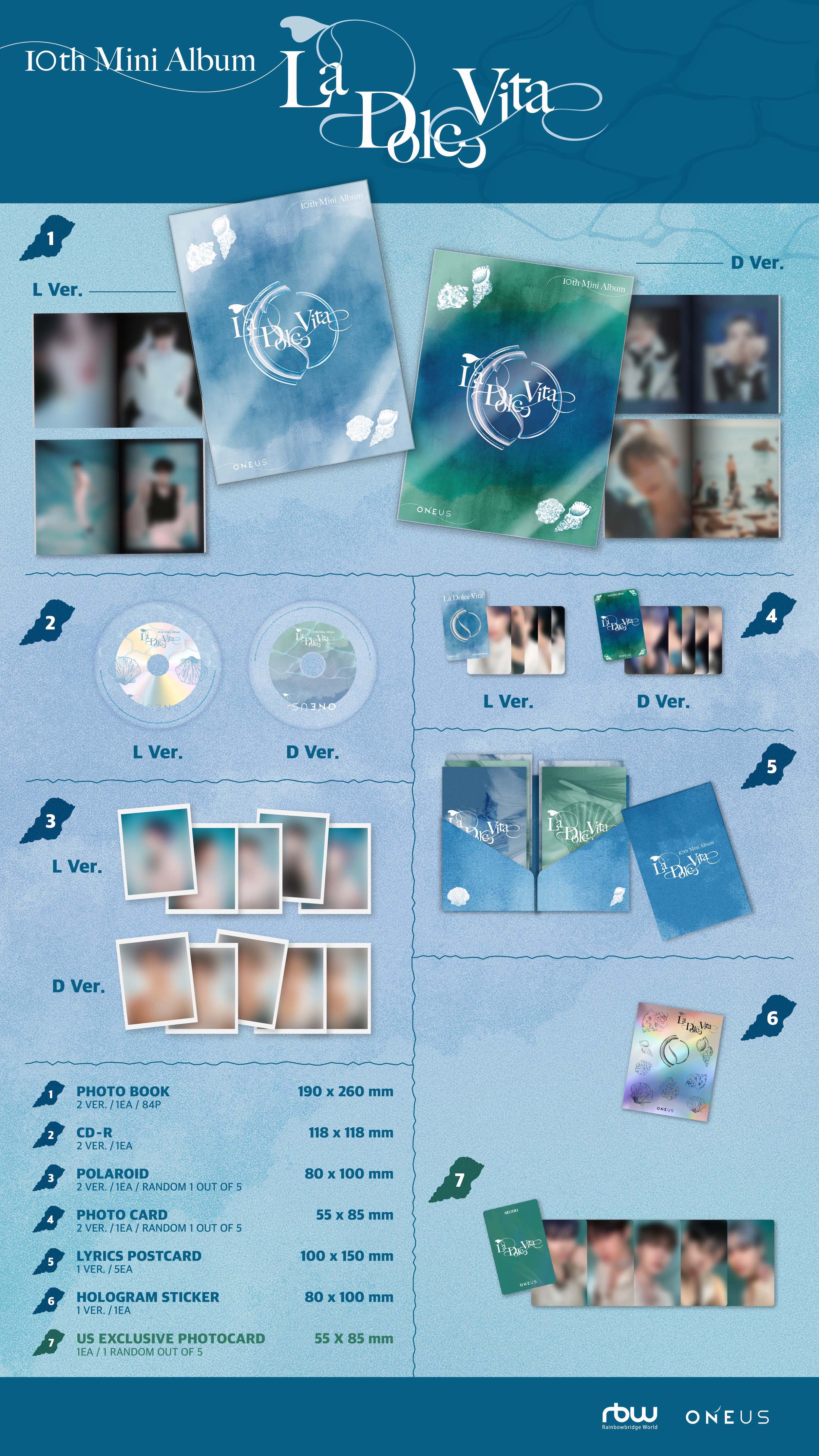 Kai Media OneUS - 10th Mini Album: La Dolce Vita [Signed] Kawaii Gifts