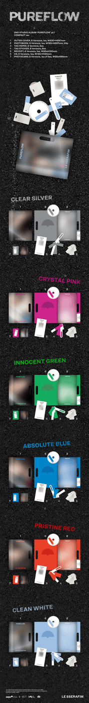 Kai Media [Pop-Up Exclusive] LE SSERAFIM - 2nd Studio Album 'Pureflow' pt.1 (Compact Ver.) Kawaii Gifts