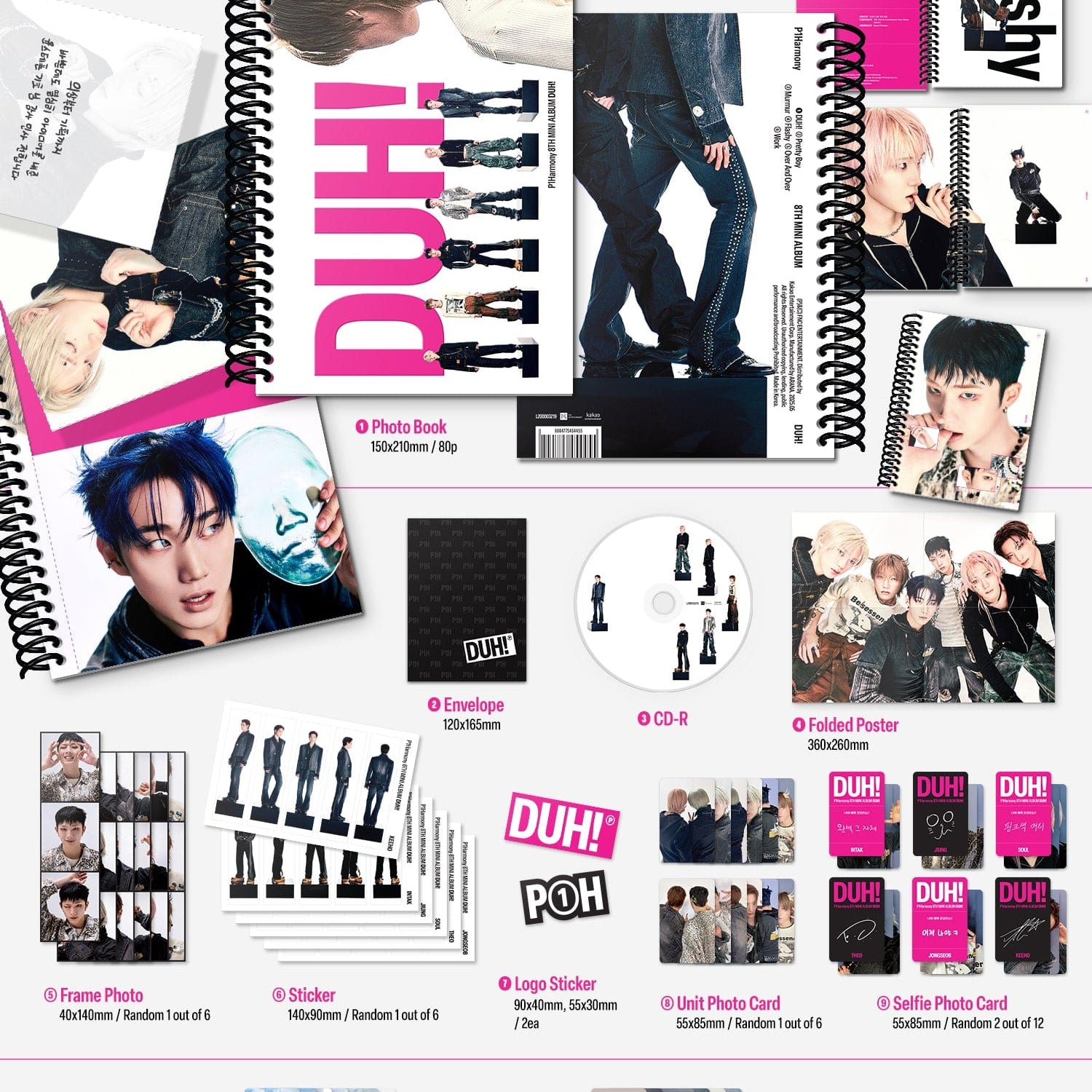 Kai Media [Pop-Up Exclusive] P1Harmony - Duh! (8th Mini Album) D Kawaii Gifts
