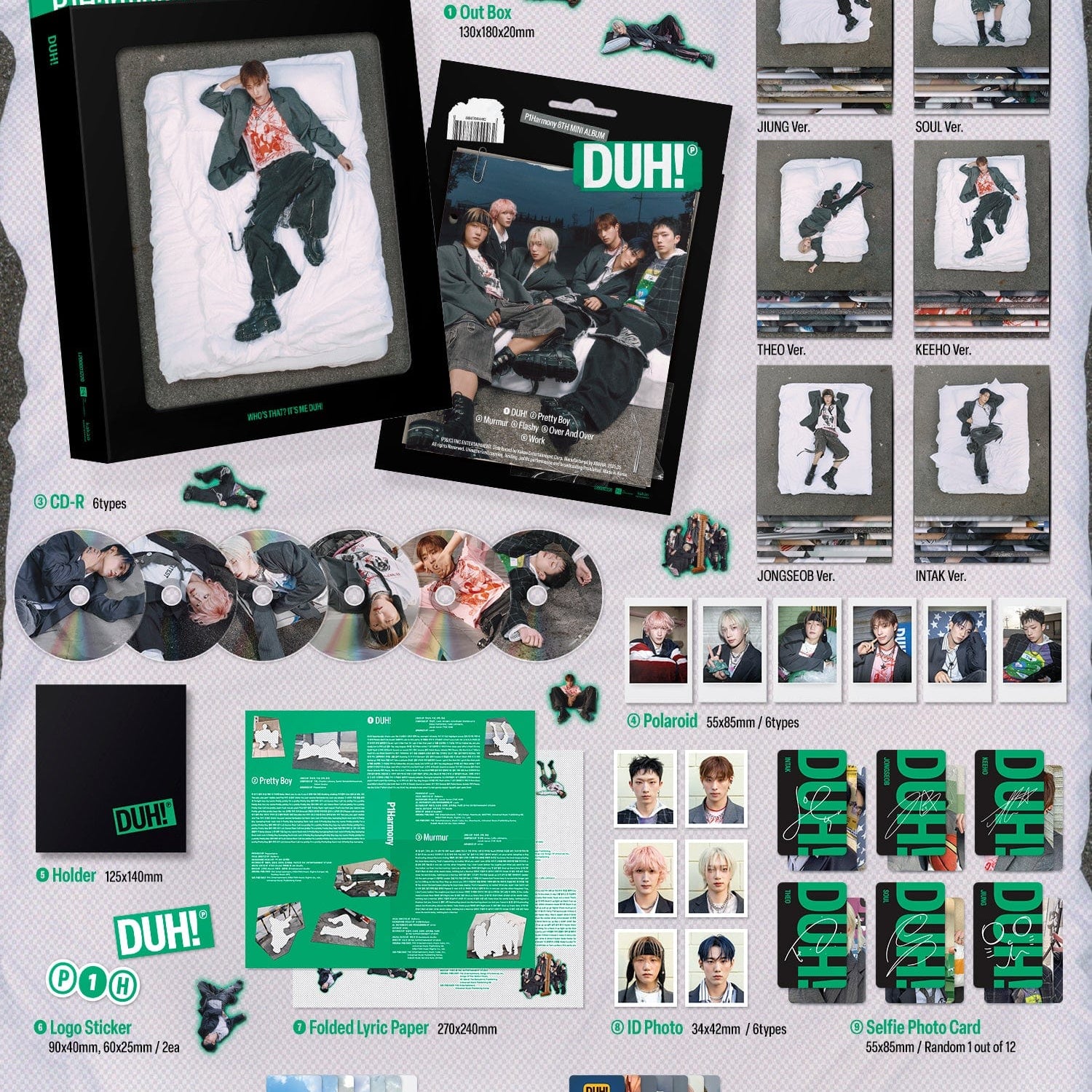 Kai Media [Pop-Up Exclusive] P1Harmony - Duh! (8th Mini Album) H Kawaii Gifts