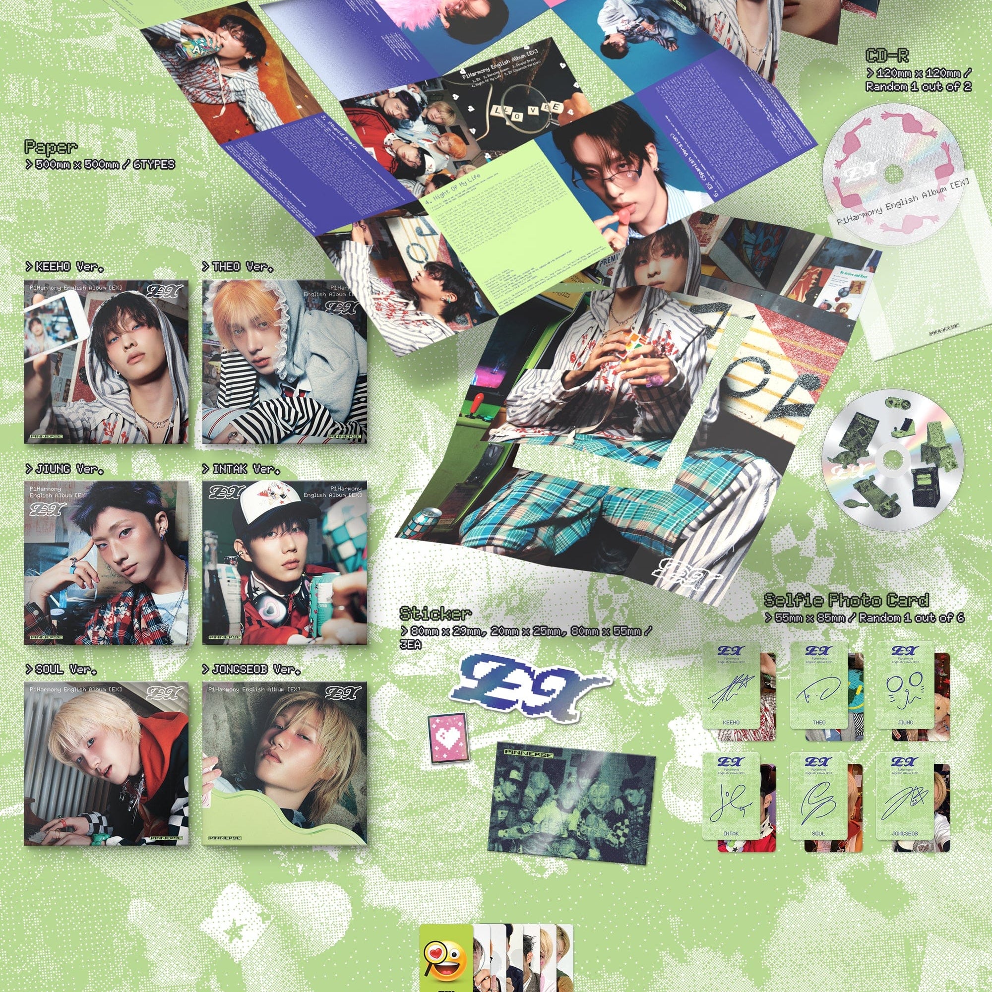 Kai Media [Pop-Up Exclusive] P1Harmony - EX (1st English Album) (Compact Ver.) Kawaii Gifts