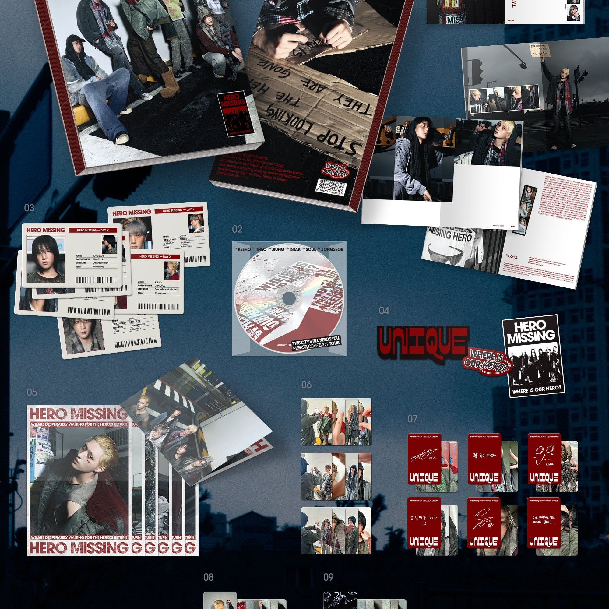 Kai Media [Pop-Up Exclusive] P1Harmony - Unique (9th Mini Album) Photobook Ver. Kawaii Gifts