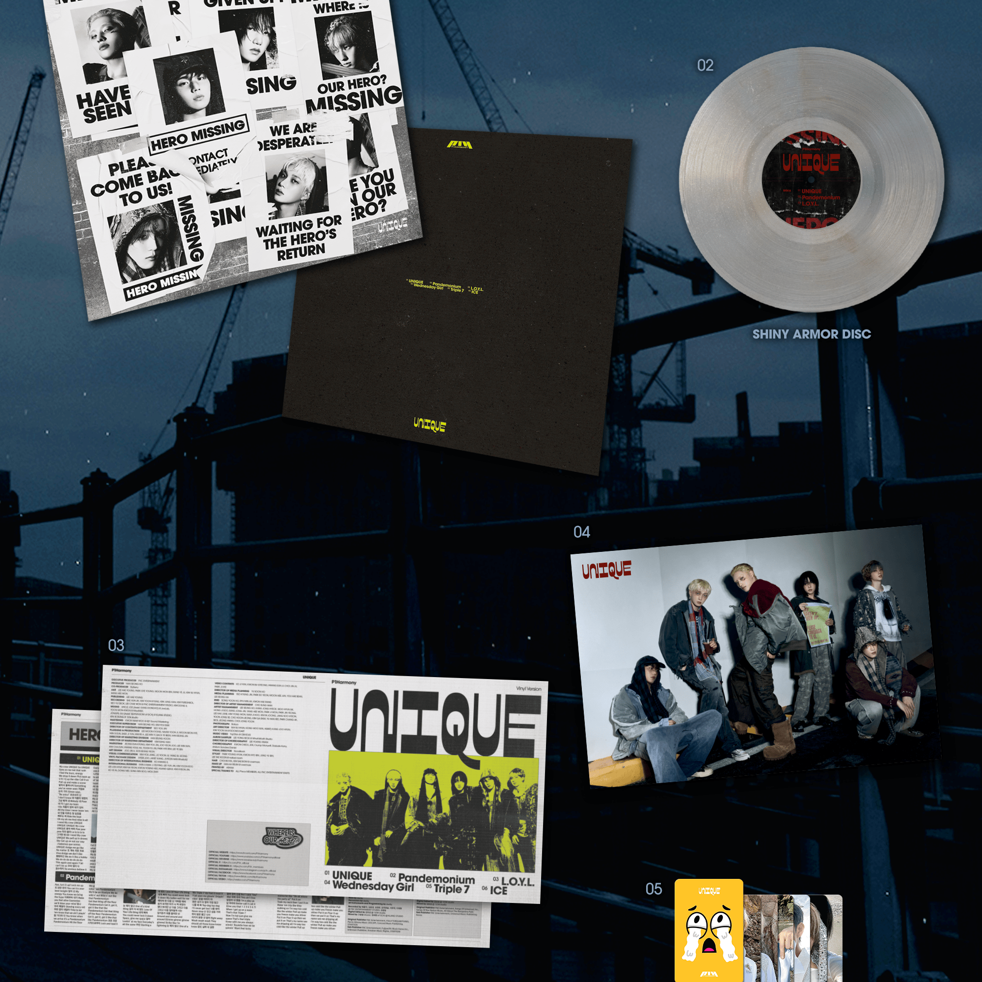 Kai Media [Pop-Up Exclusive] P1Harmony - Unique (9th Mini Album) Vinyl Kawaii Gifts