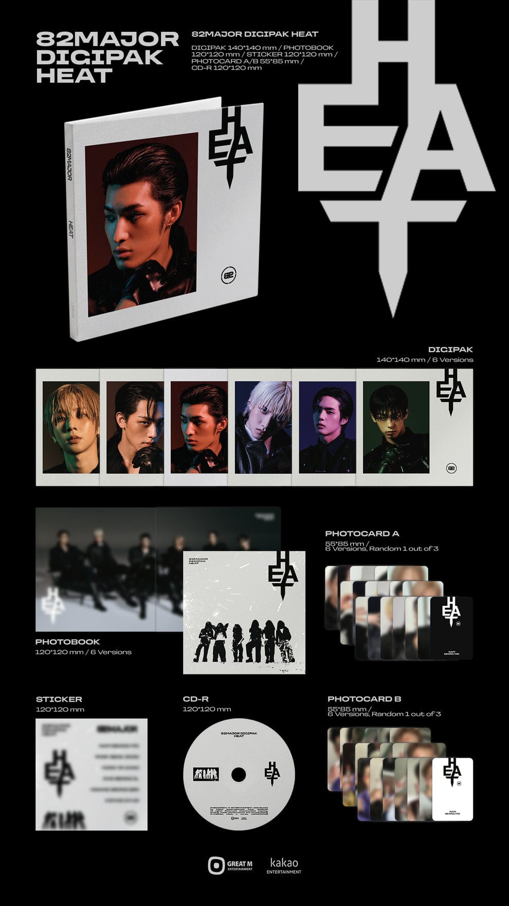 Kai Media [SIGNED] 82MAJOR - Heat (Digipack Ver.) [TWO PER CUSTOMER] Kawaii Gifts