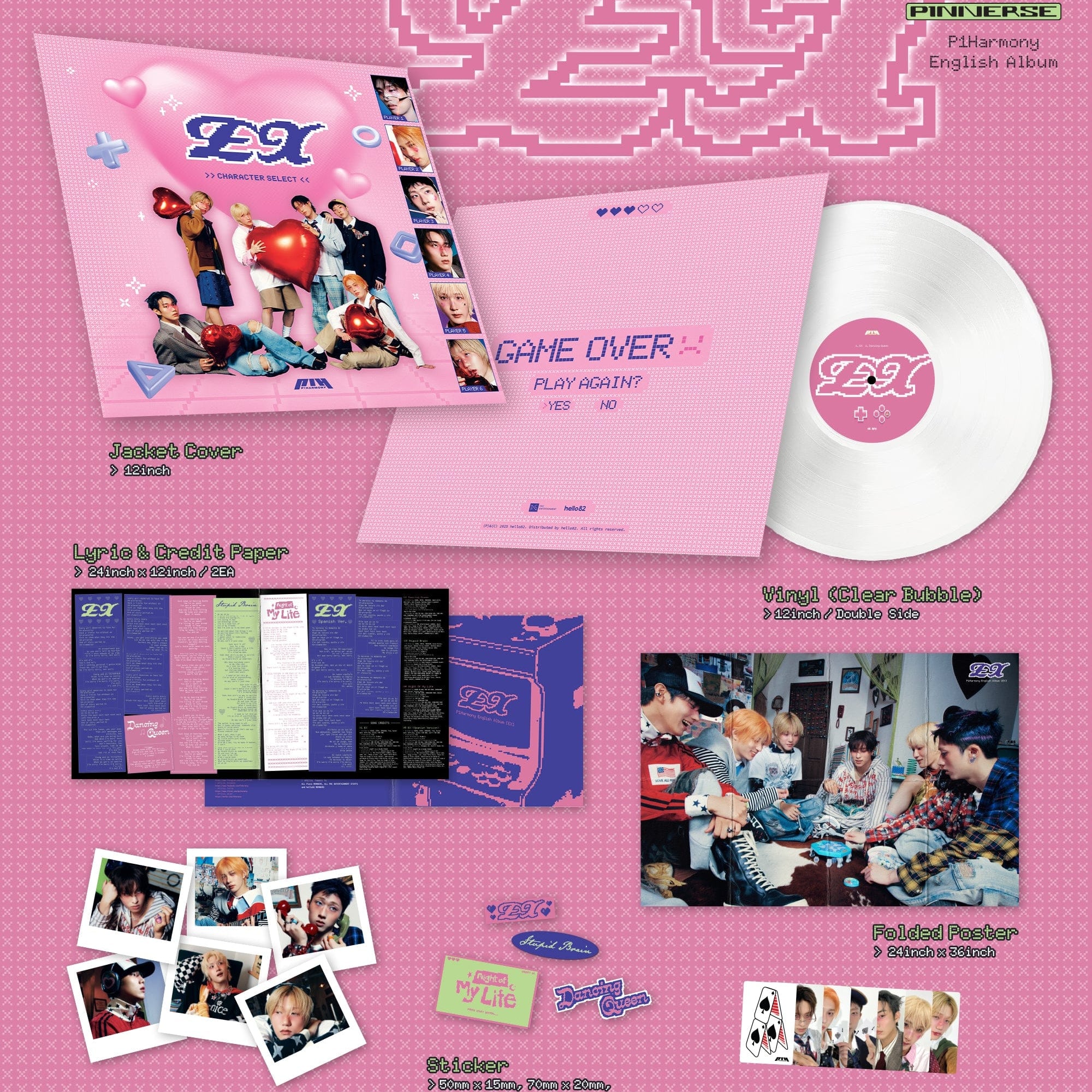 Kai Media [SIGNED] P1Harmony - EX (1st English Album) (Vinyl Ver.) Kawaii Gifts
