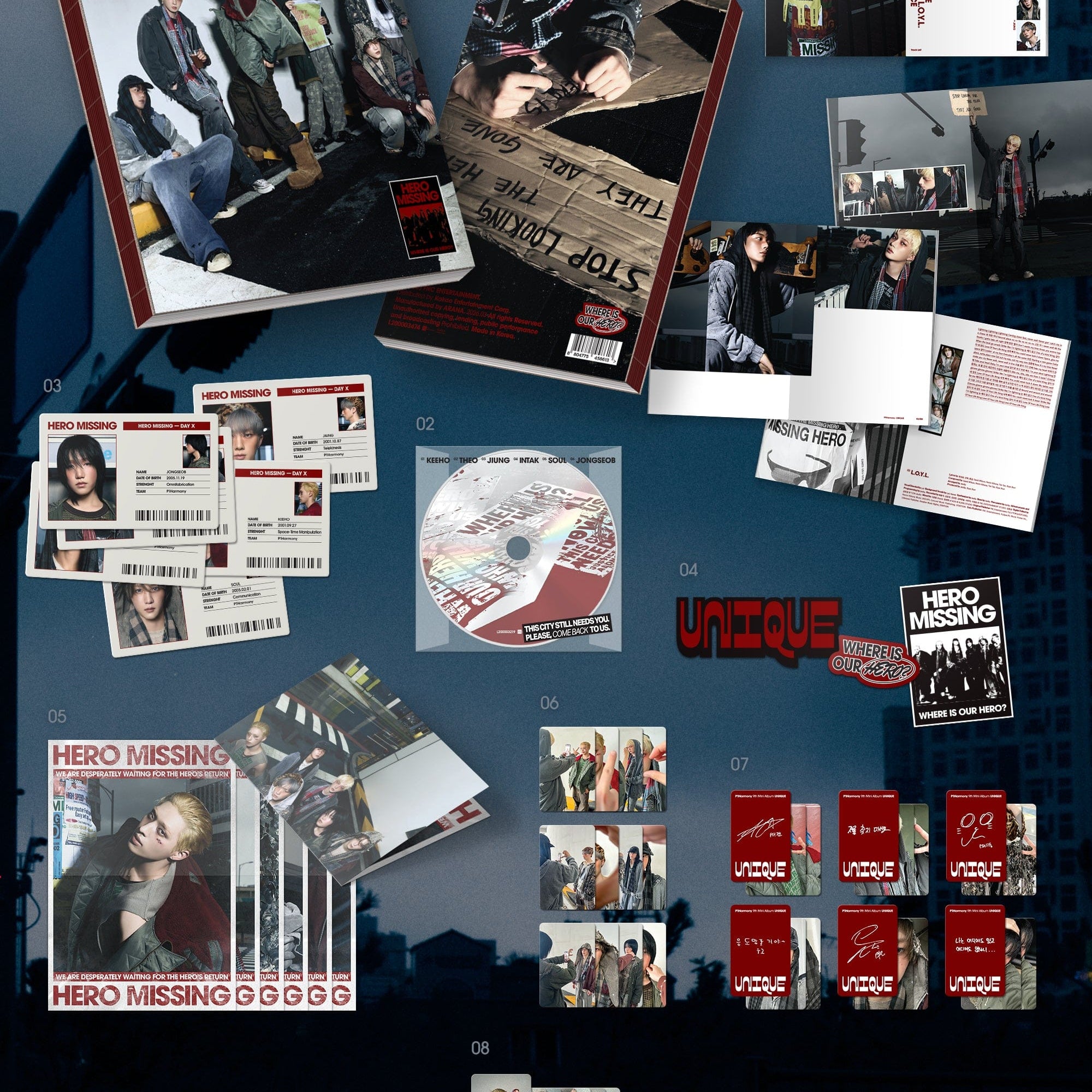 Kai Media [SIGNED] P1Harmony - Unique (9th Mini Album) Photobook Ver. Kawaii Gifts