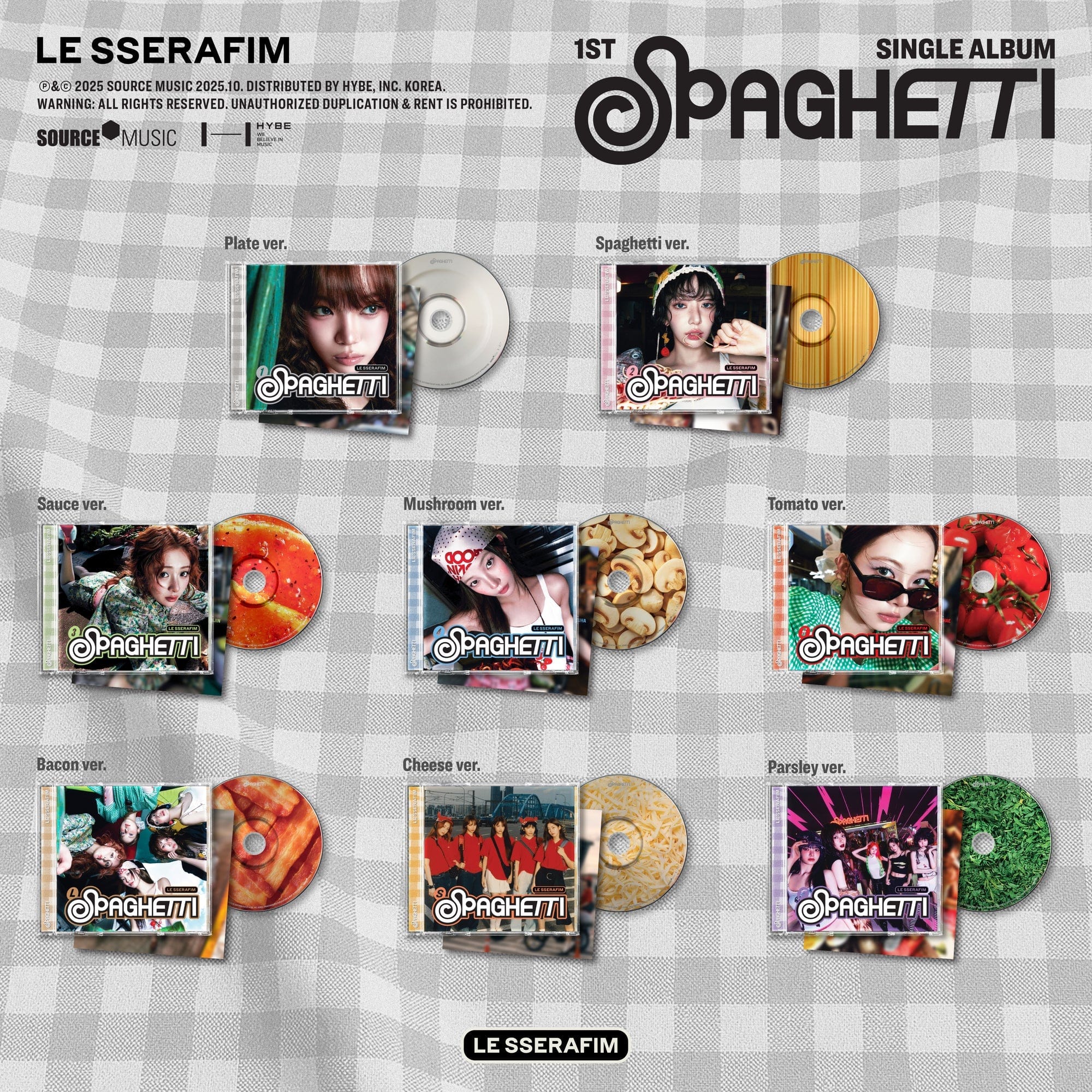Kai Media [U.S Exclusive] LE SSERAFIM - 'Spaghetti' (Jewel Case Ver.) Kawaii Gifts