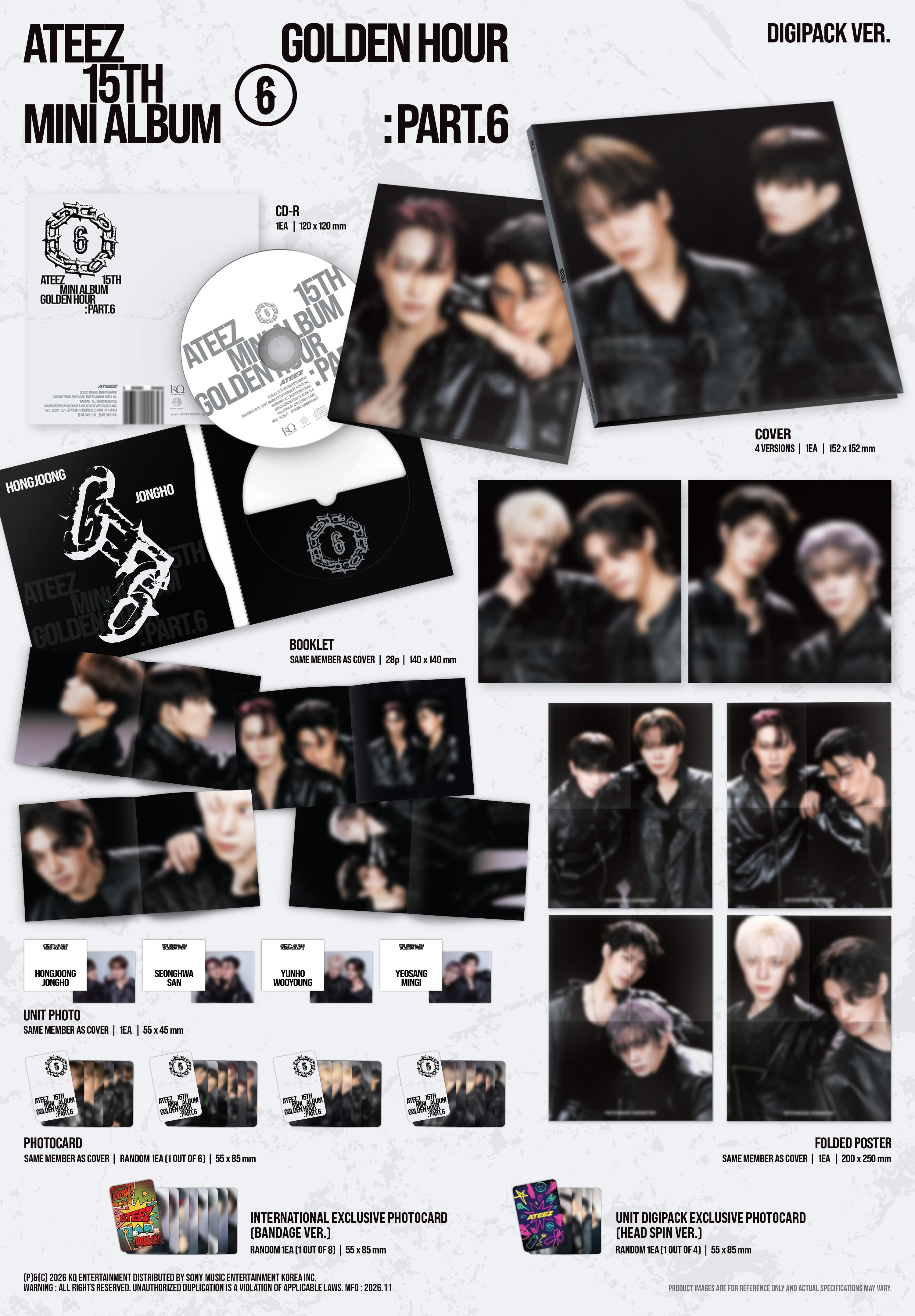 Kai Media [Unit Digipack Exclusive] ATEEZ - GOLDEN HOUR: Part.6 (Unit Digipack Ver.) [TWO PER CUSTOMER] Kawaii Gifts