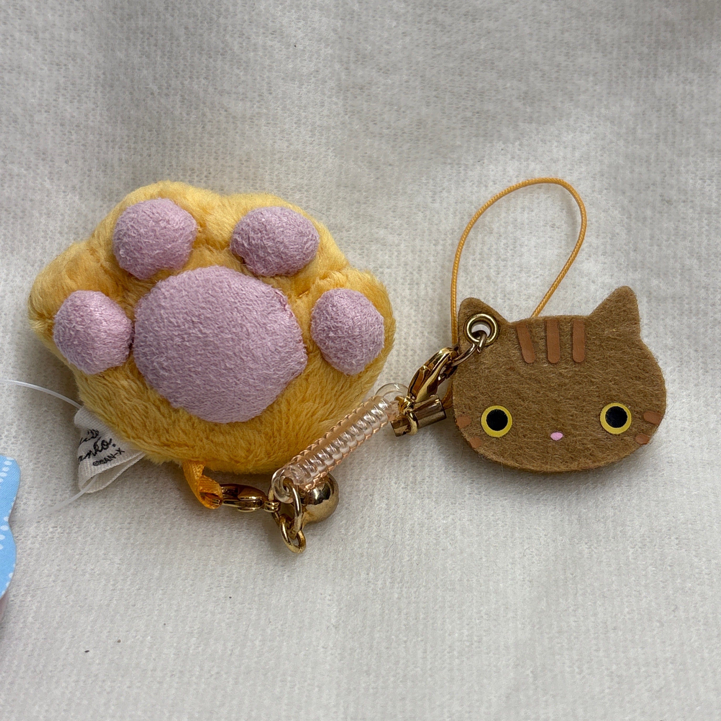 Kawaii Import Orange Paw Kutusita Nyanko 2" Plush Mascot with Strap Kawaii Gifts 4974413551458