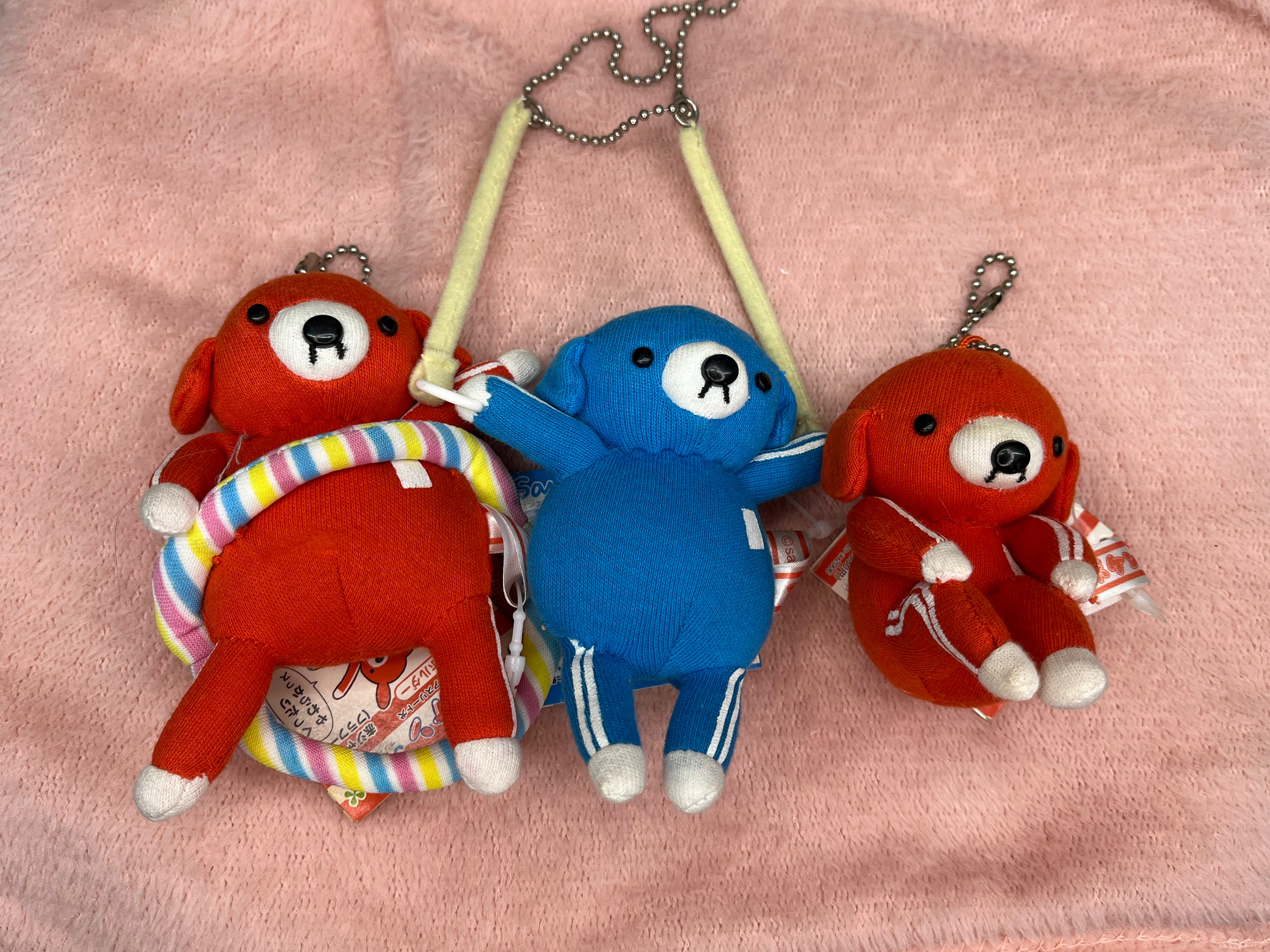 Kawaii Import San-X Athlete Dogs Plush Keychain 2006 Kawaii Gifts