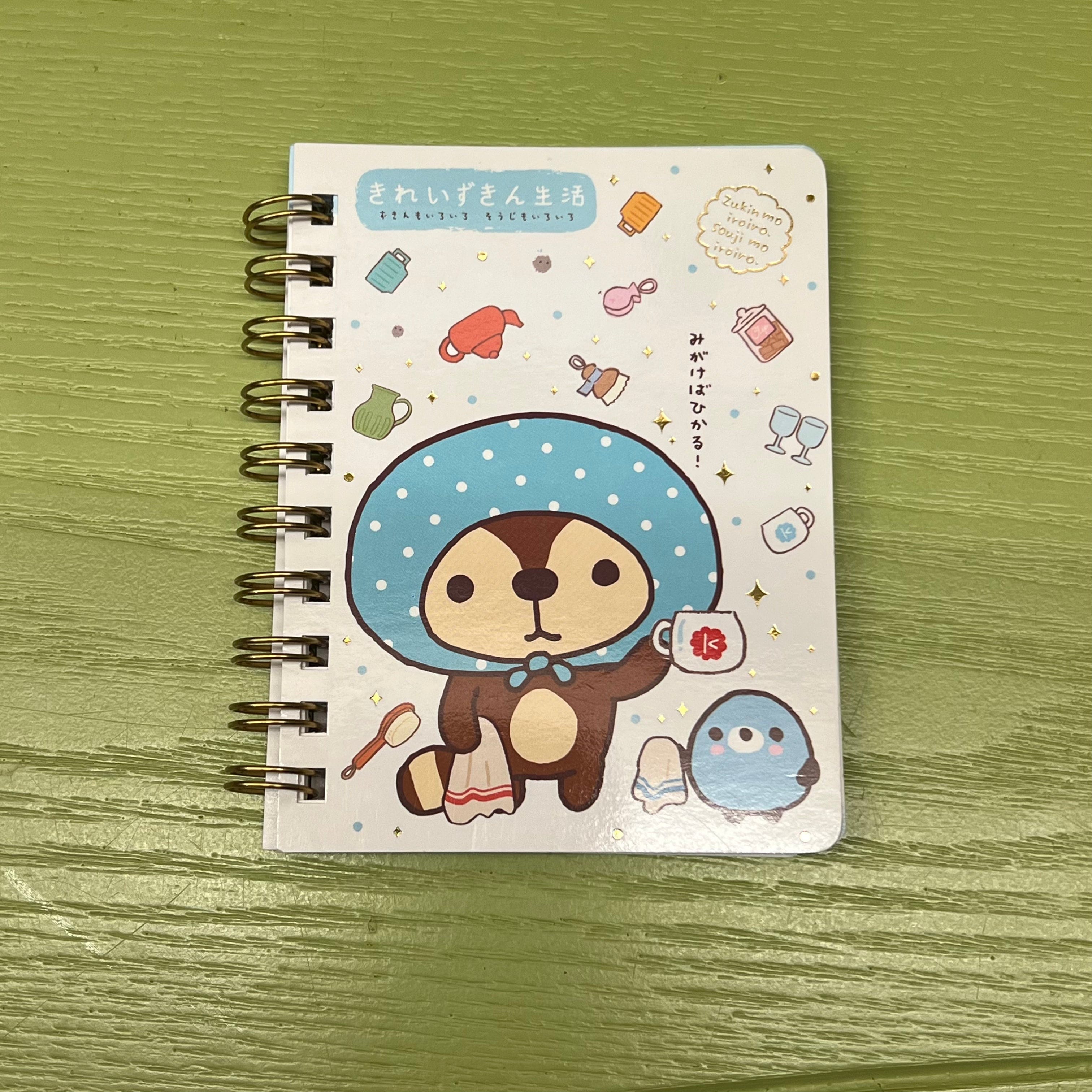 Kawaii Import San-X Raccoon Kireizukin Seikatu Mini Spiral Notebook Kawaii Gifts 4974413527682