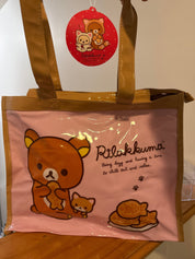 Kawaii Import San-X Rilakkuma Cat Pink Vinyl Tote Kawaii Gifts 4949827847312