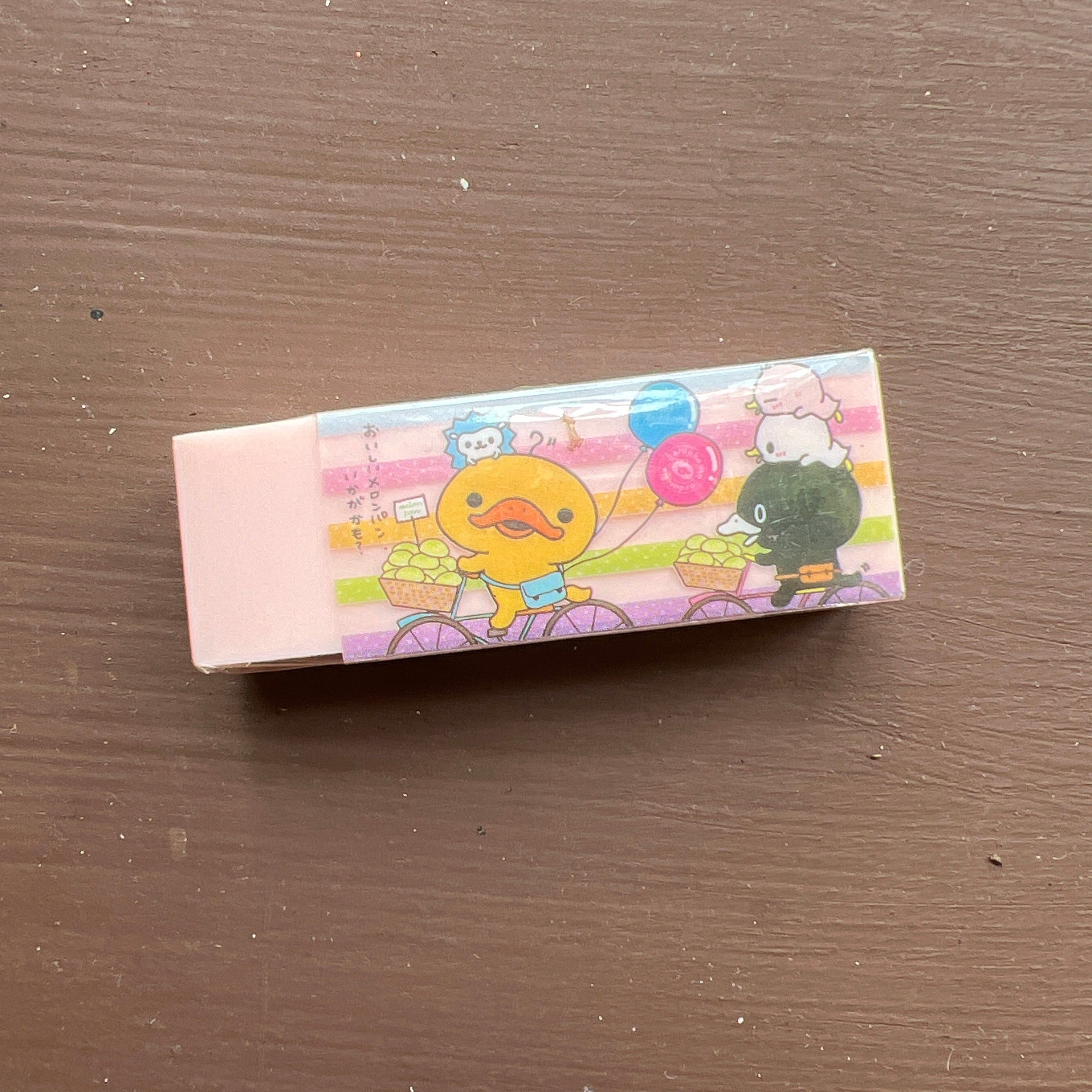 Kawaii Import San-X Kamono Hashikamo Platypus Biking Erasers Kawaii Gifts 4974413525787