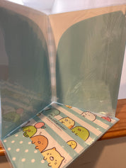 Kawaii Import Blue Stripes Sumikko Gurashi 10-Pocket A4 Plastic File Folder Kawaii Gifts 4974413670432