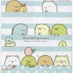 Kawaii Import Blue Stripes Sumikko Gurashi 10-Pocket A4 Plastic File Folder Kawaii Gifts 4974413670432