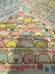 Kawaii Import San-X Mamegoma CUTE A4 2-Pocket Plastic File Folder: White (2013) Kawaii Gifts 4974413597067