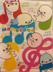 Kawaii Import San-X Mamegoma Musical Notes 2-Pocket Portfolio Plastic File Folder (2008) Kawaii Gifts 4974413486903