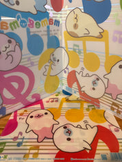 Kawaii Import San-X Mamegoma Musical Notes 2-Pocket Portfolio Plastic File Folder (2008) Kawaii Gifts 4974413486903
