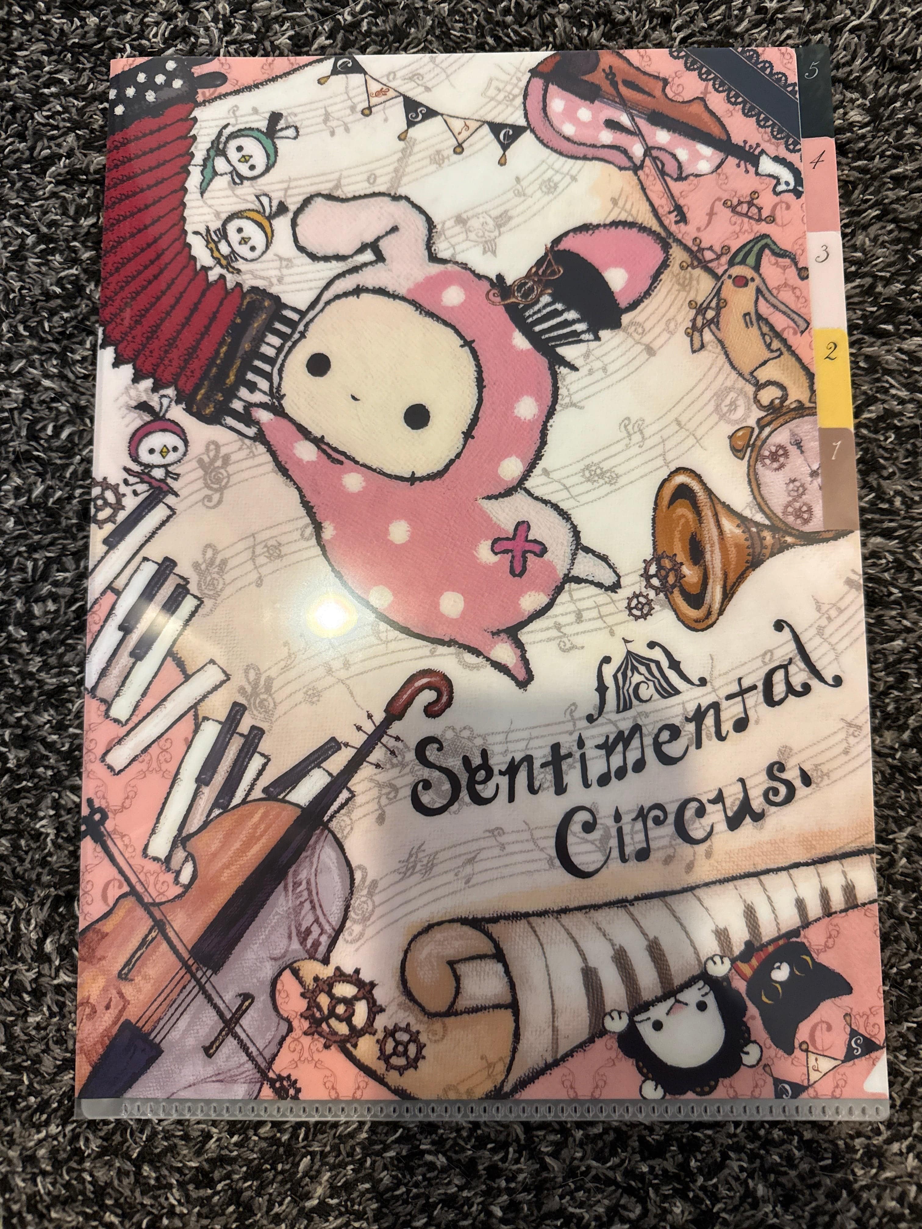 Kawaii Import San-X Sentimental Circus Accordion & Violin A4 5-Index Plastic File Folder (2012) Kawaii Gifts 4974413569972