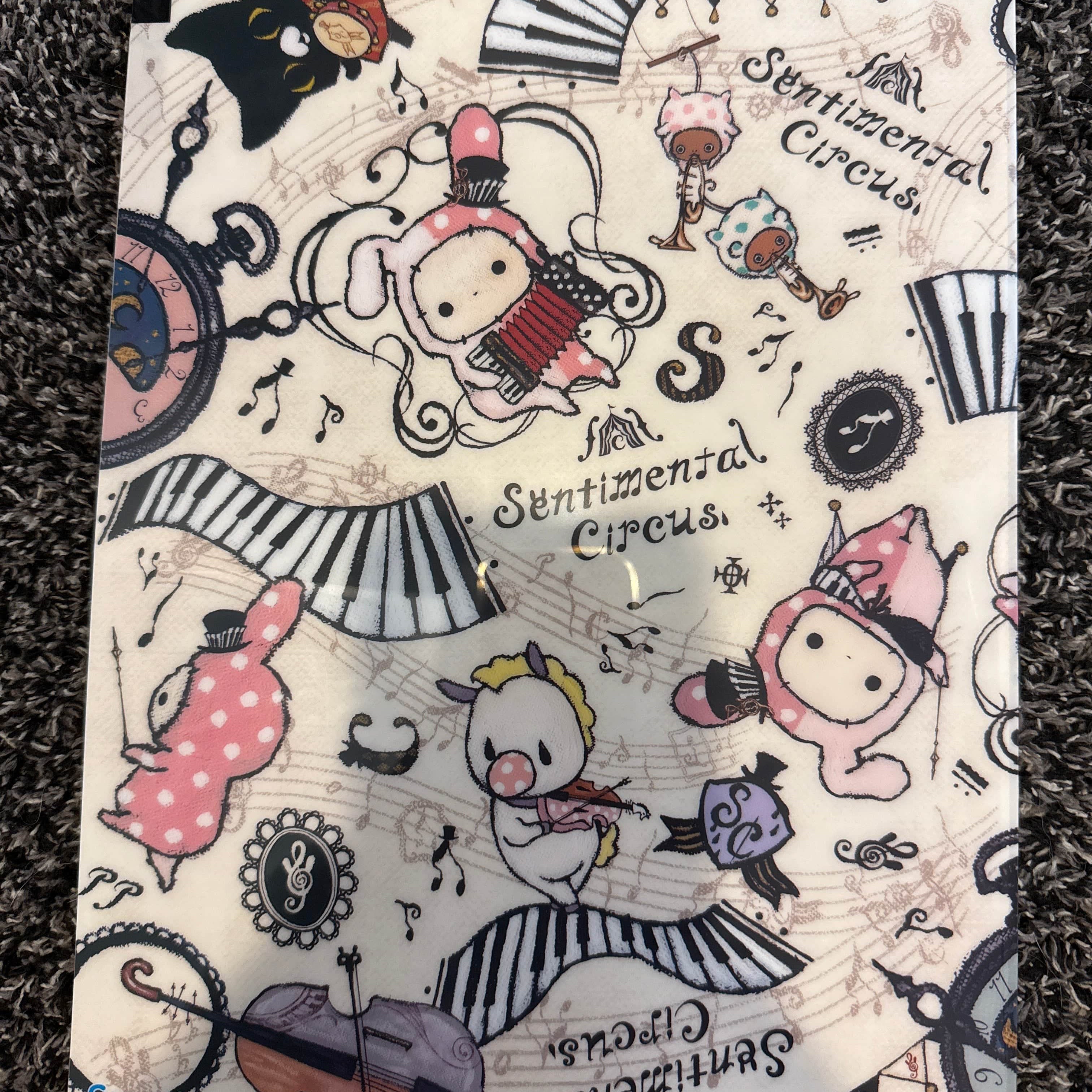 Kawaii Import San-X Sentimental Circus Music A4 5-Index Plastic File Folder (2012) Kawaii Gifts 4974413569989