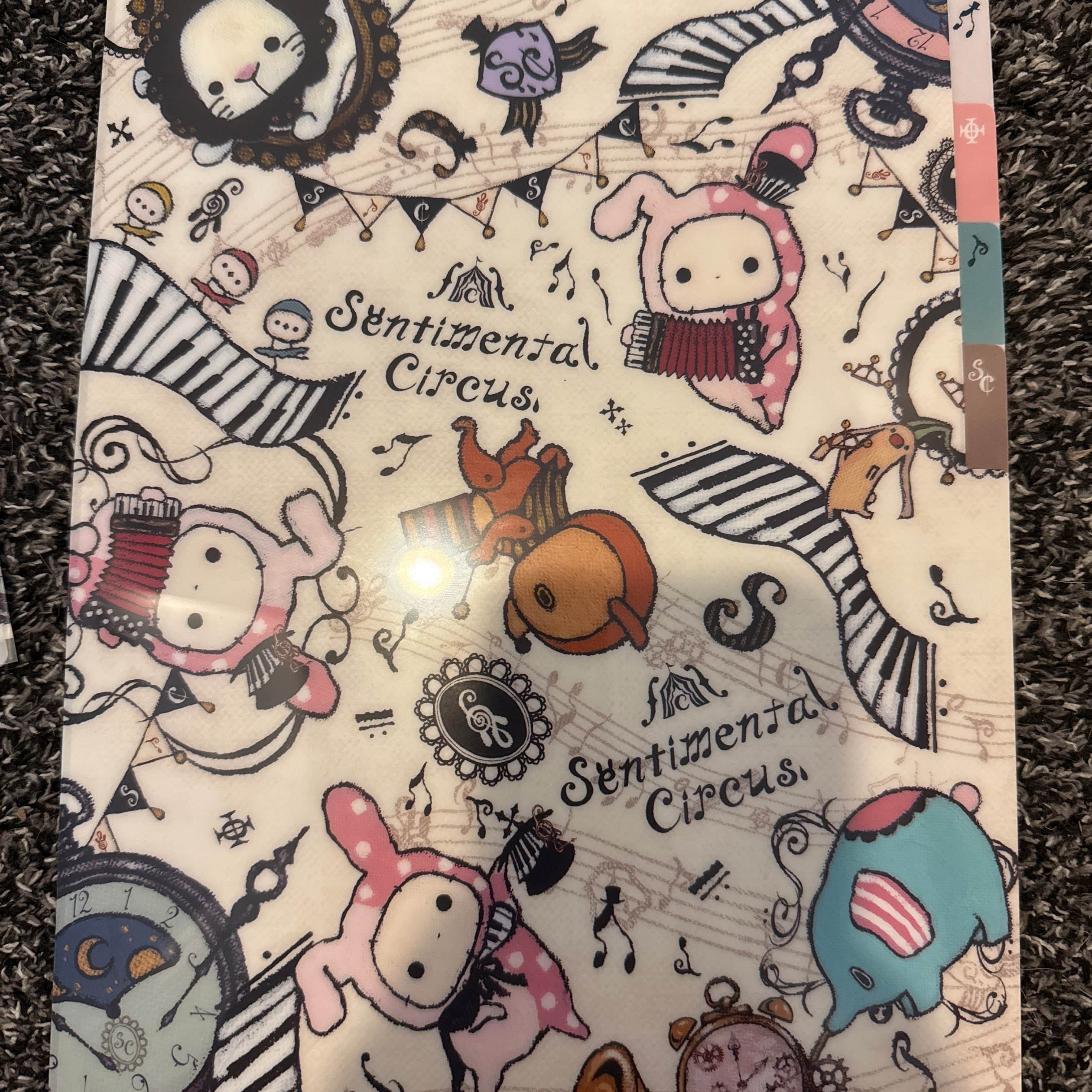 Kawaii Import San-X Sentimental Circus Music A4 5-Index Plastic File Folder (2012) Kawaii Gifts 4974413569989