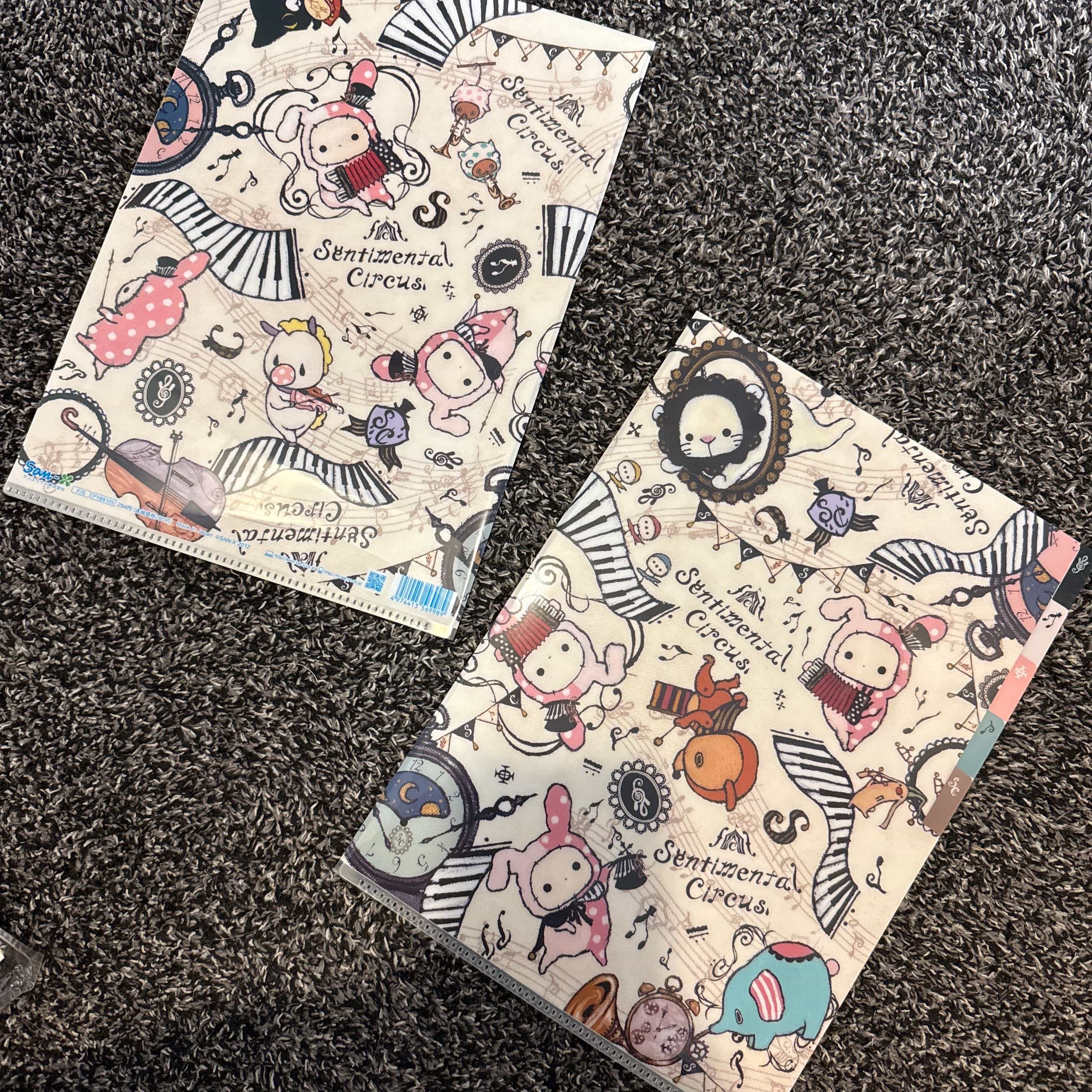 Kawaii Import San-X Sentimental Circus Music A4 5-Index Plastic File Folder (2012) Kawaii Gifts 4974413569989