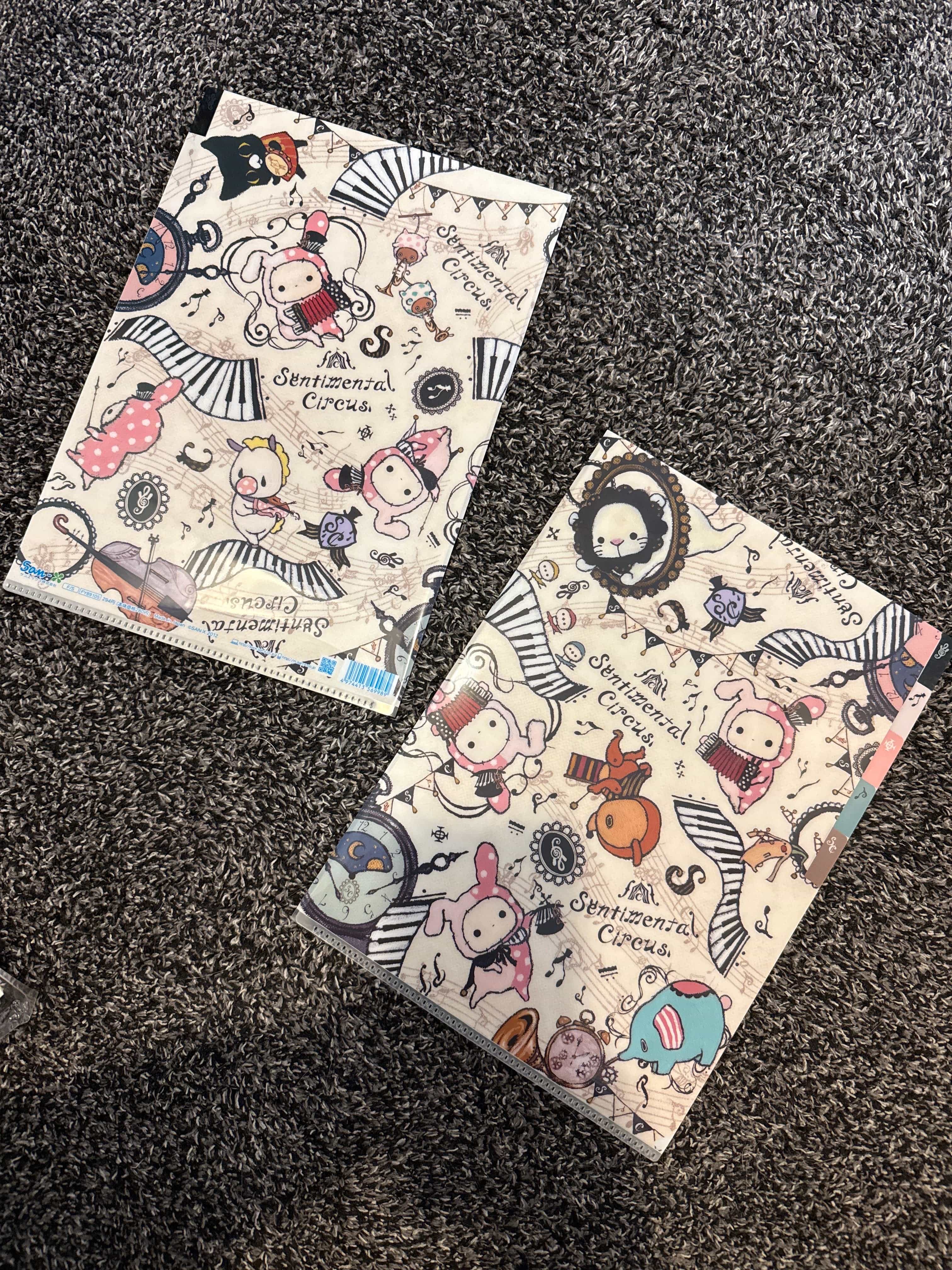 Kawaii Import San-X Sentimental Circus Music A4 5-Index Plastic File Folder (2012) Kawaii Gifts 4974413569989