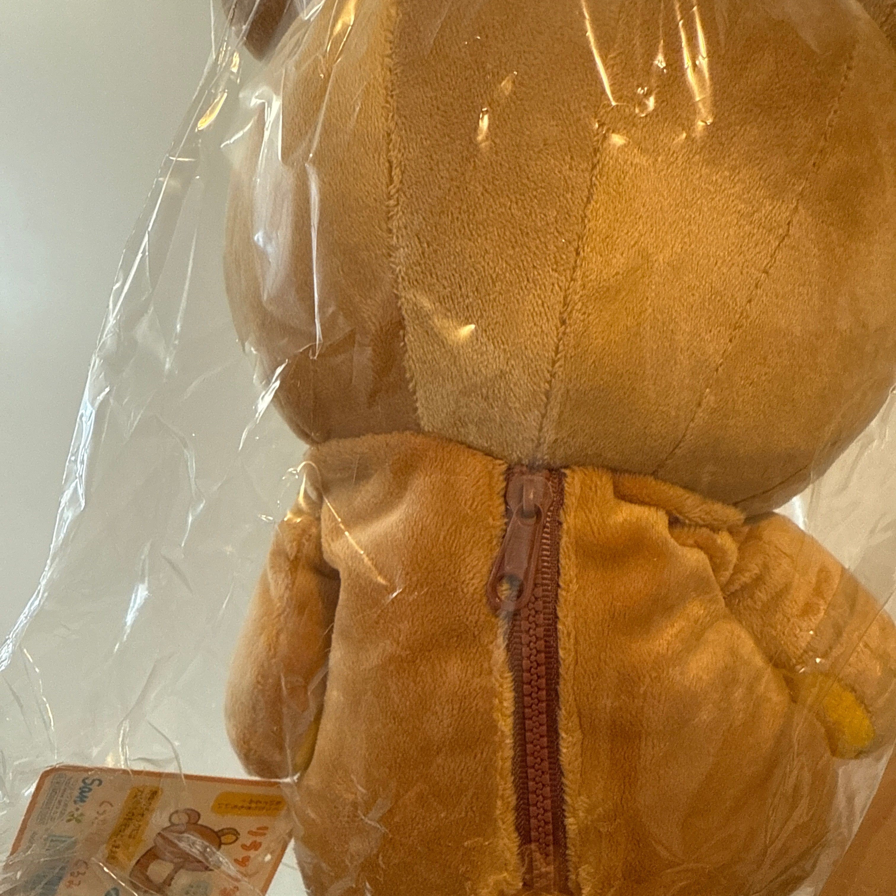Kawaii Import San-X Relax Bear Rilakkuma Large 16" Beanie Plush with Zipper (2003) Kawaii Gifts 4974413351942