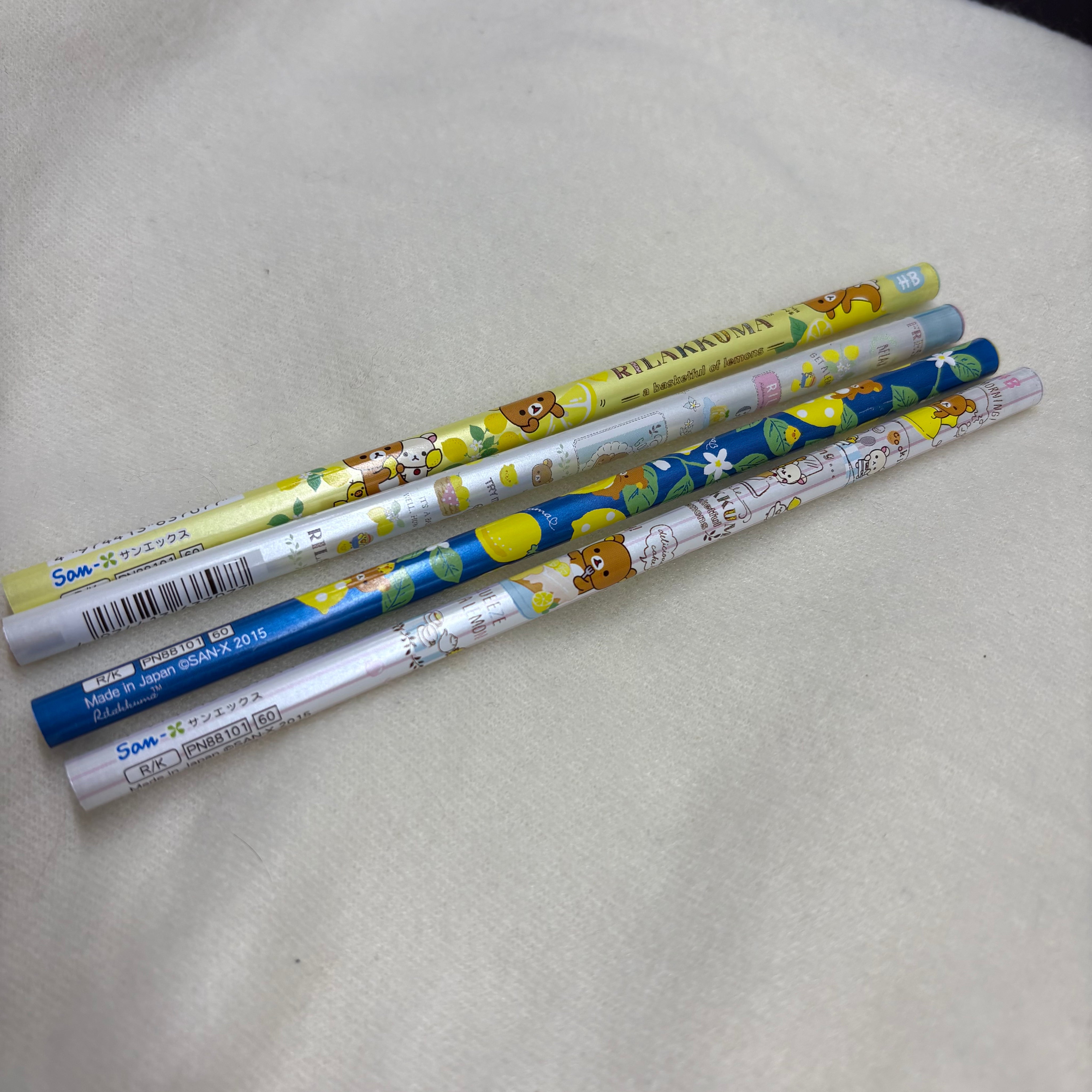 Kawaii Import San-X Rilakkuma Lemonade HB Lead Pencils: 4-Piece Set (2015) Kawaii Gifts