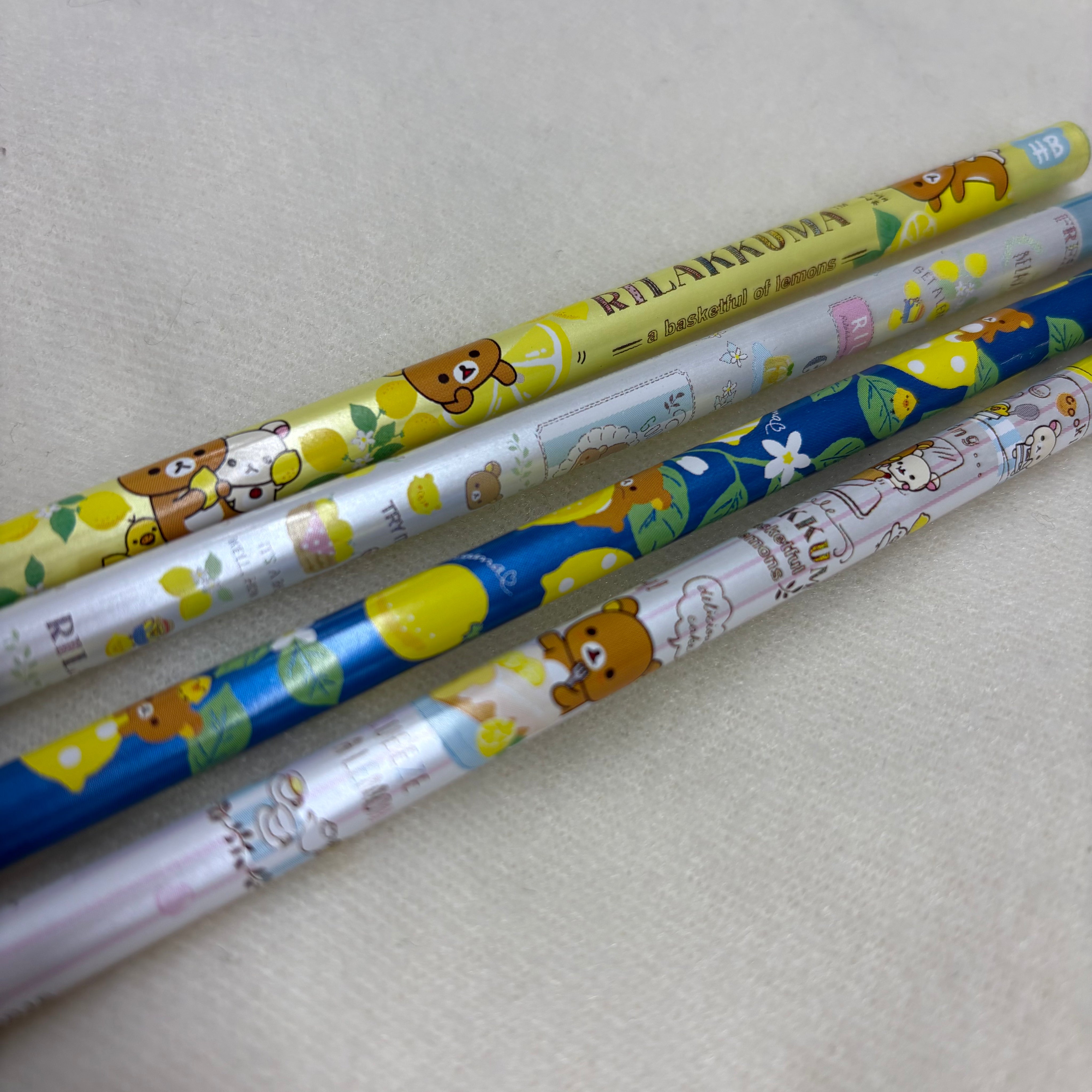 Kawaii Import San-X Rilakkuma Lemonade HB Lead Pencils: 4-Piece Set (2015) Kawaii Gifts