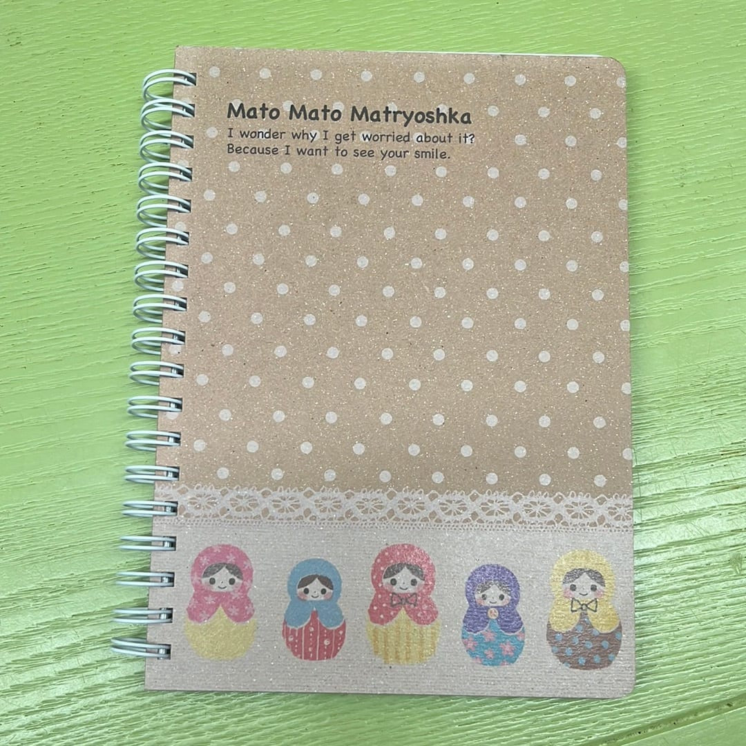 Kawaii Import Mato Mato Matryoshka Spiral Notebook Kawaii Gifts 4991277501498