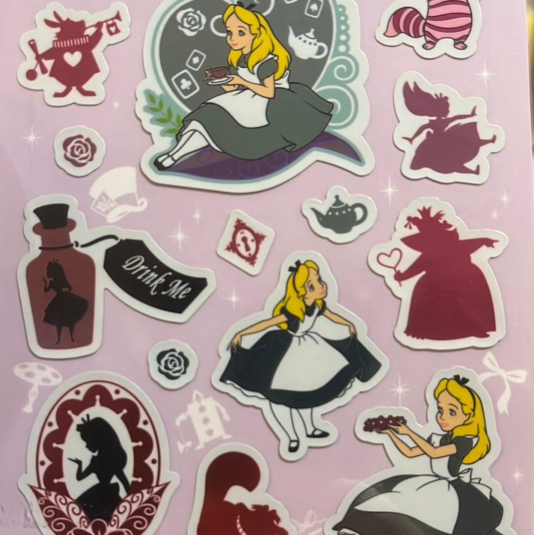 Kawaii Import Disney Japan Alice in Wonderland Stickers with Metallic Accent Kawaii Gifts 4935124118132