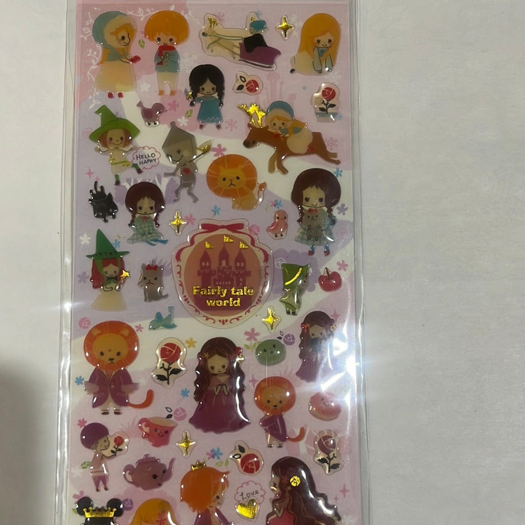 Kawaii Import Kamio Fairy Tale World Epoxy Stickers with Golden Accents Pink Package Kawaii Gifts 4991277408087