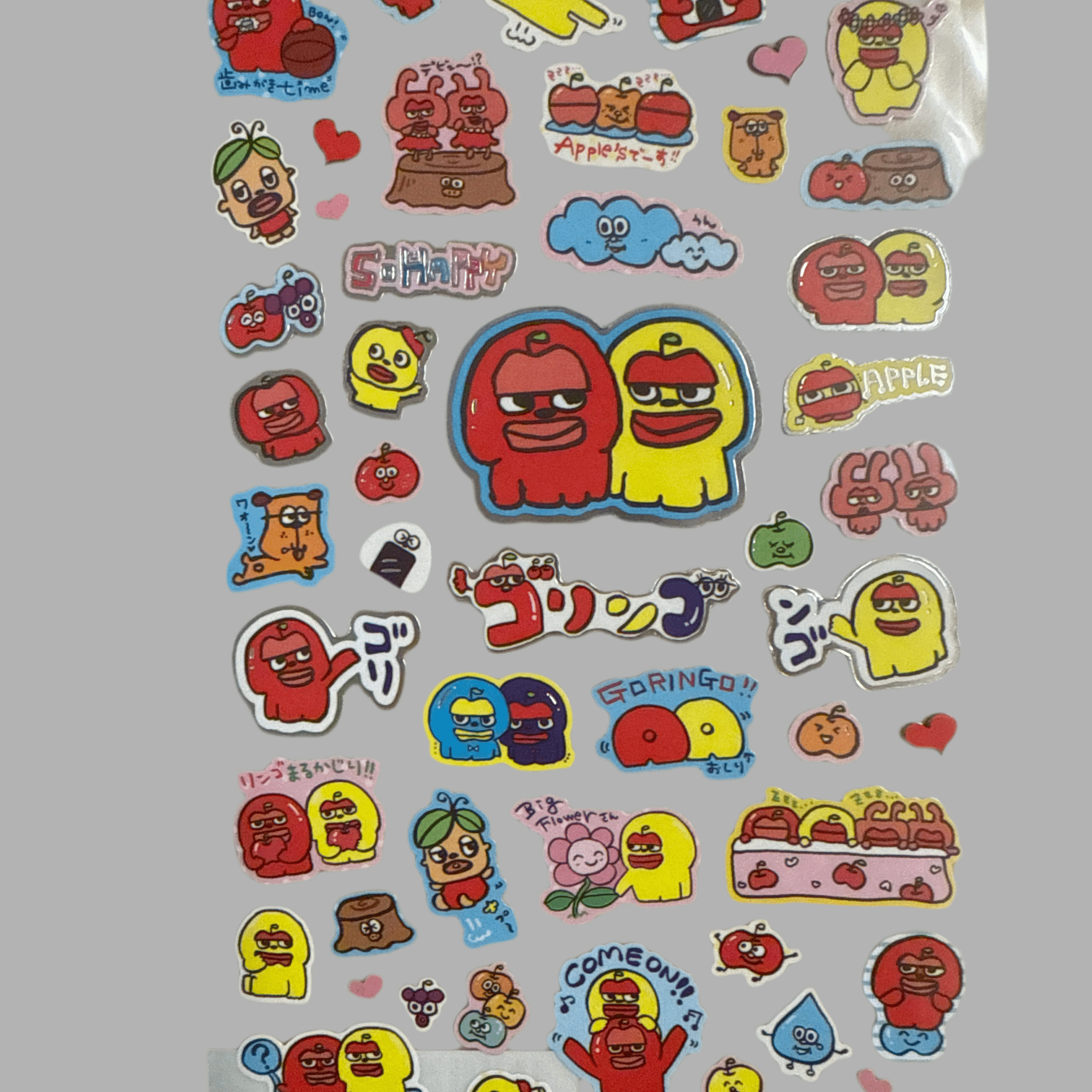 Kawaii Import San-X Goringo Apple Stickers: 2 Kawaii Gifts 4974413459570