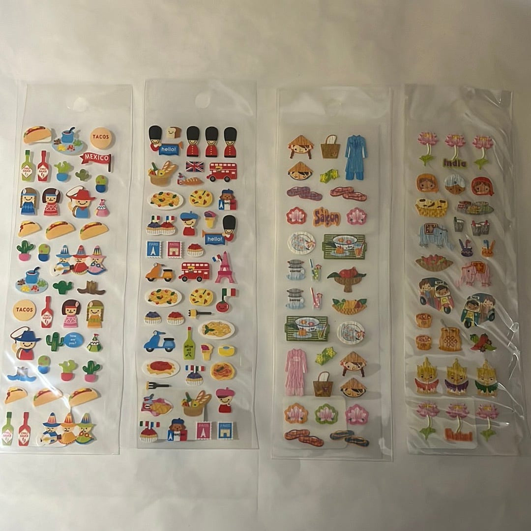 Kawaii Import Travel the Globe Stickers Kawaii Gifts