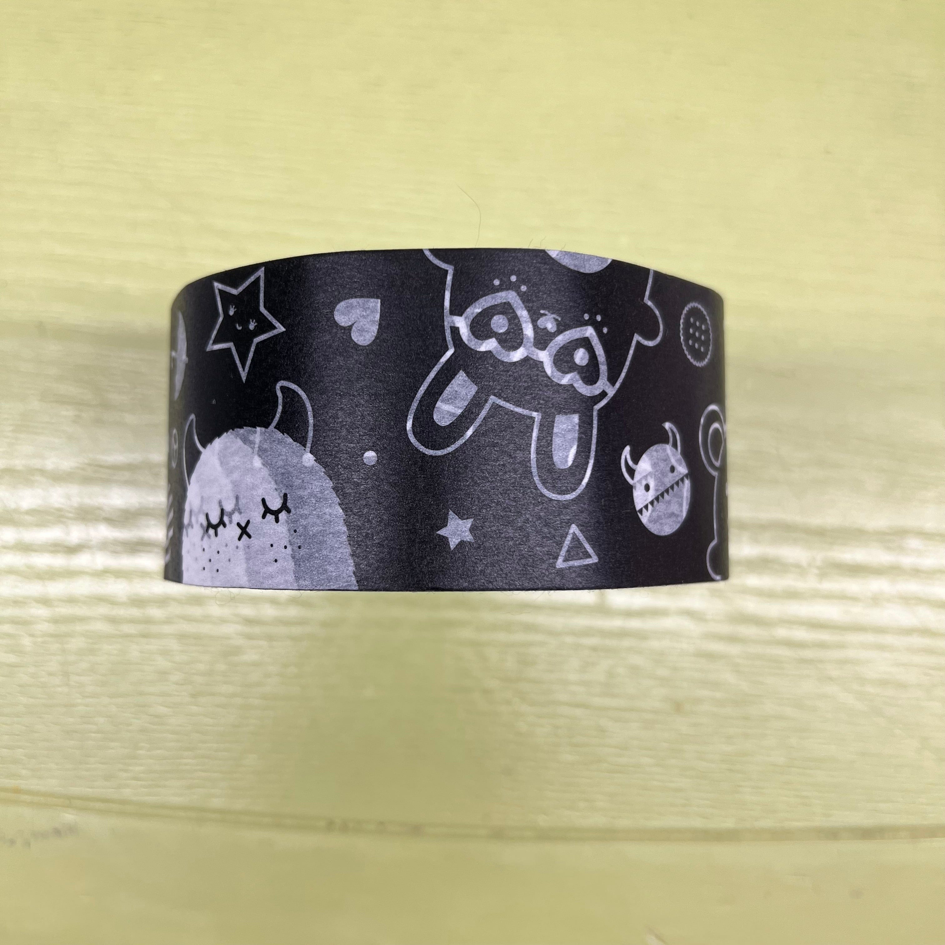 Kawaii Import Cute Animals and Monsters Black and White Large Washi Tape Kawaii Gifts