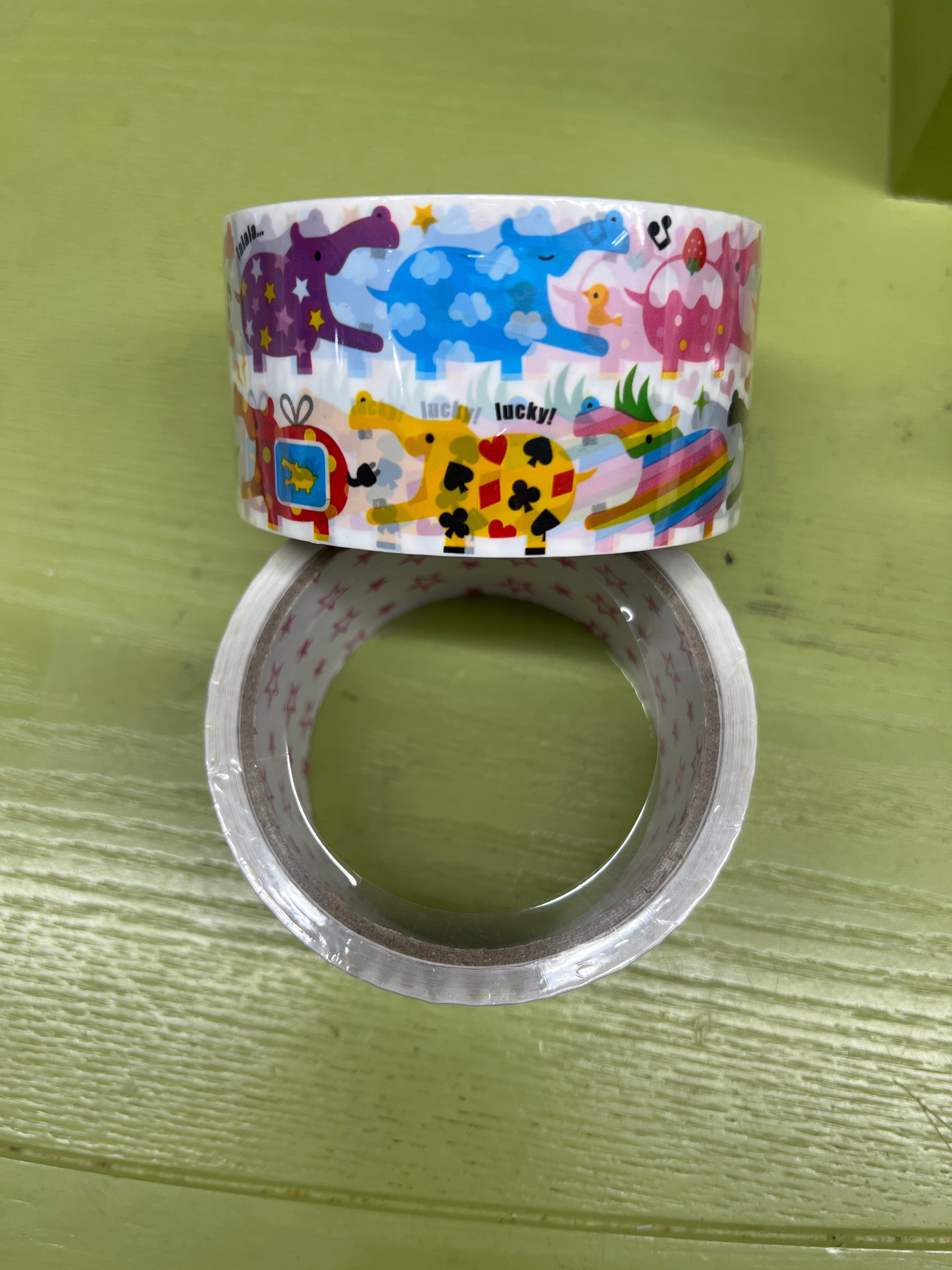 Kawaii Import Happy Hippo Packing Tape Kawaii Gifts 4909001914018
