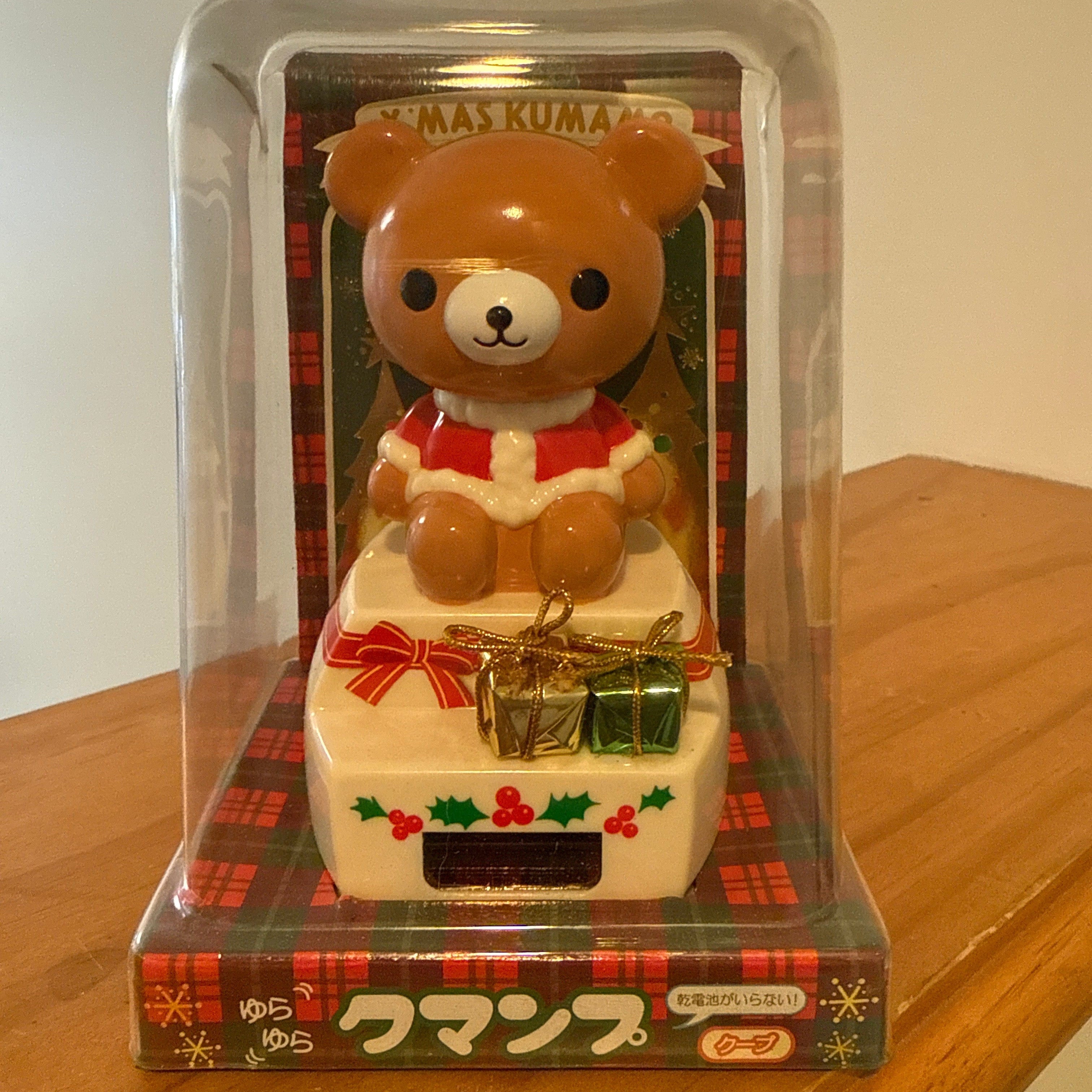 Kawaii Import Kawaii Panda Xmas Bear and Lucky Cat Solar Powered Bobble Heads Xmas Bear Kawaii Gifts 4540246000304