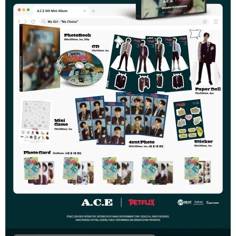 Korea Pop Store A.C.E - [My Girl : My Choice] (6th Mini Album) Kawaii Gifts 8804775368844