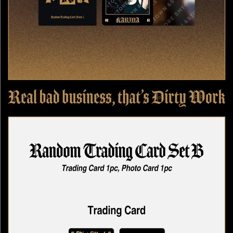 Korea Pop Store [aespa] Dirty Work - Random Trading Card Set B Kawaii Gifts