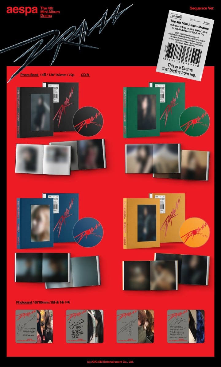 Korea Pop Store aespa - [Drama] (4th Mini Album) (Sequence Ver.) Kawaii Gifts 8804775366994