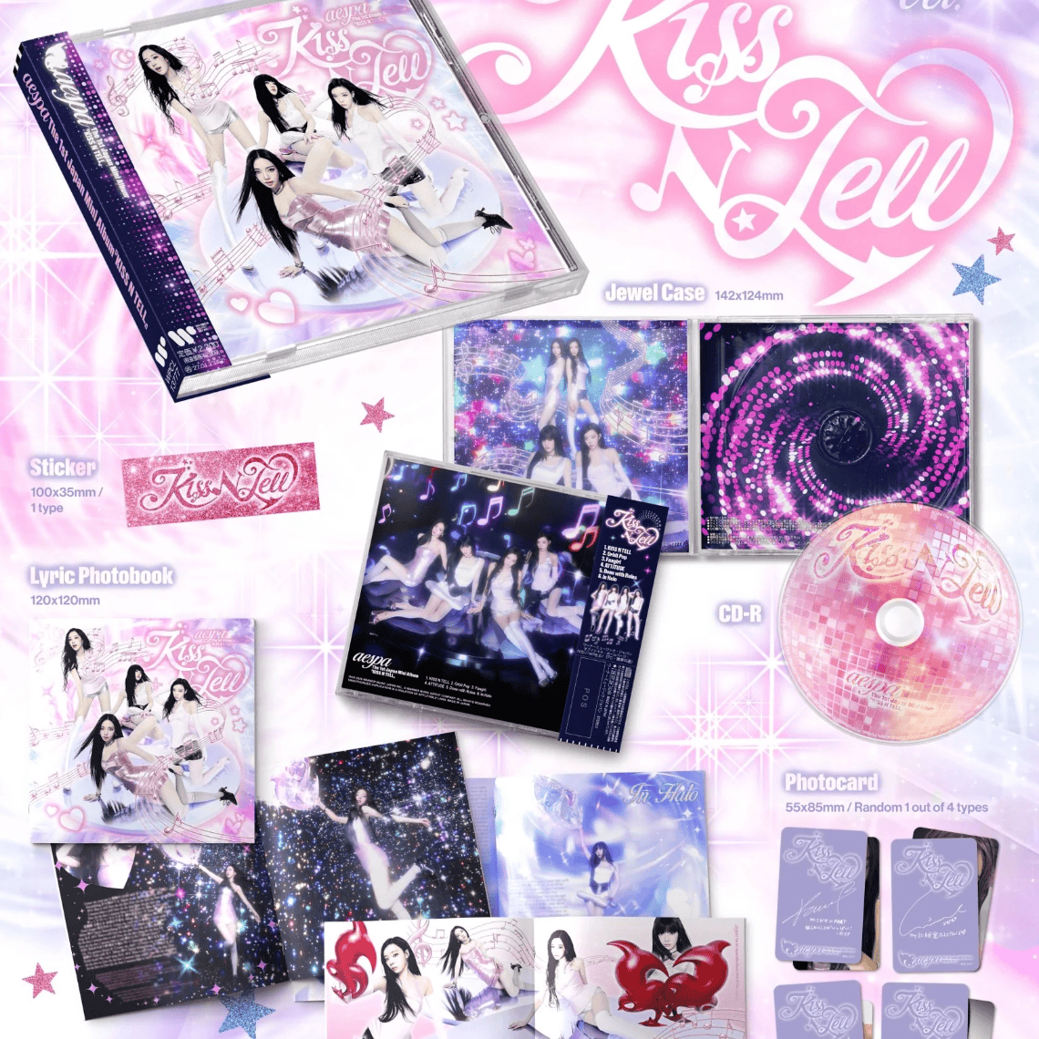 Korea Pop Store aespa - Kiss N Tell [1st JP Mini Album] (Kiss N Tell Ver.) Kawaii Gifts 4943674454761