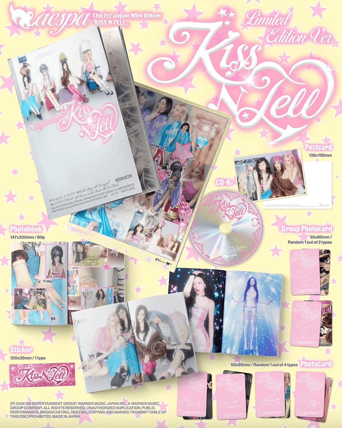 Korea Pop Store aespa - Kiss N Tell [1st JP Mini Album] (Limited Edition Ver.) Kawaii Gifts 4943674454778