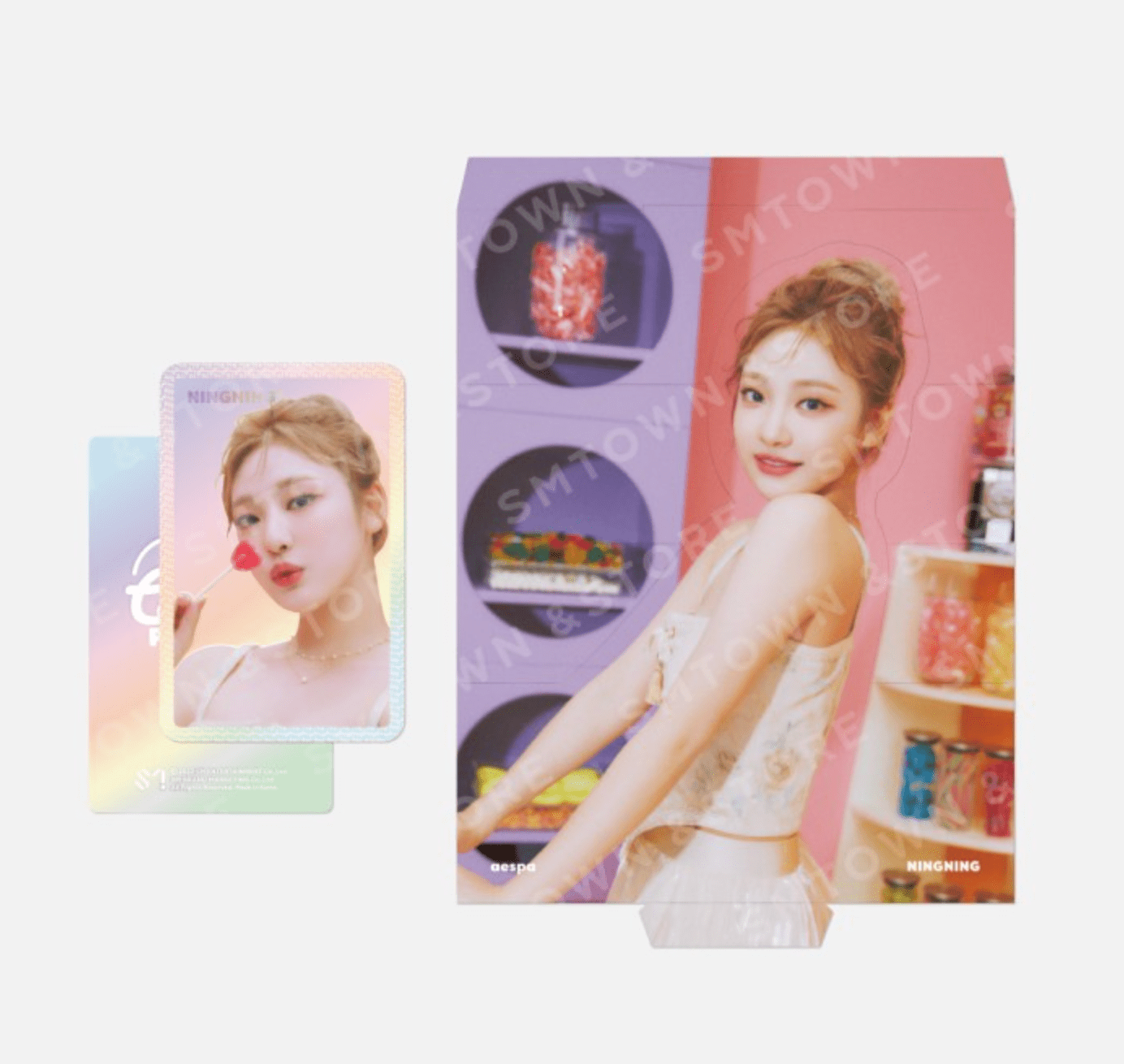 Korea Pop Store [aespa] [OH! Caendy Pocket Part.2] Hologram Photo Card Set Ningning Kawaii Gifts