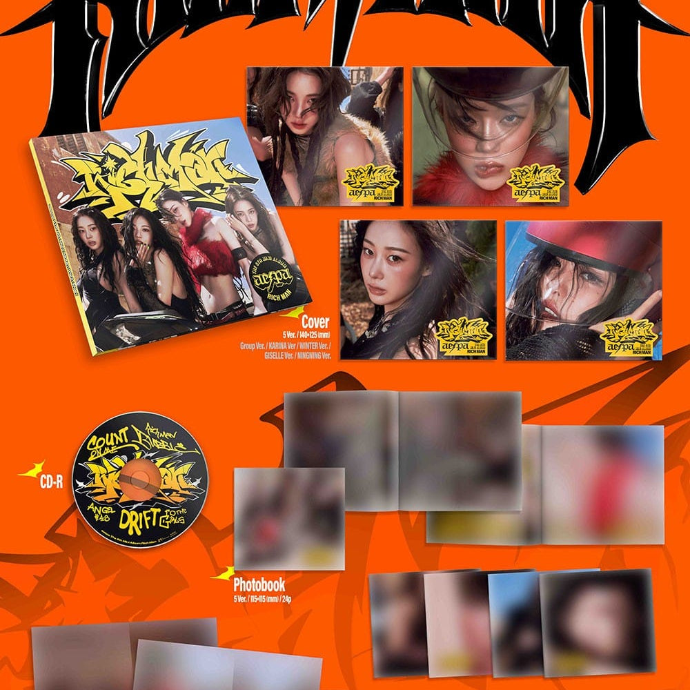 Korea Pop Store aespa - [Rich Man] (6th Mini Album) (Burst Ver.) Kawaii Gifts