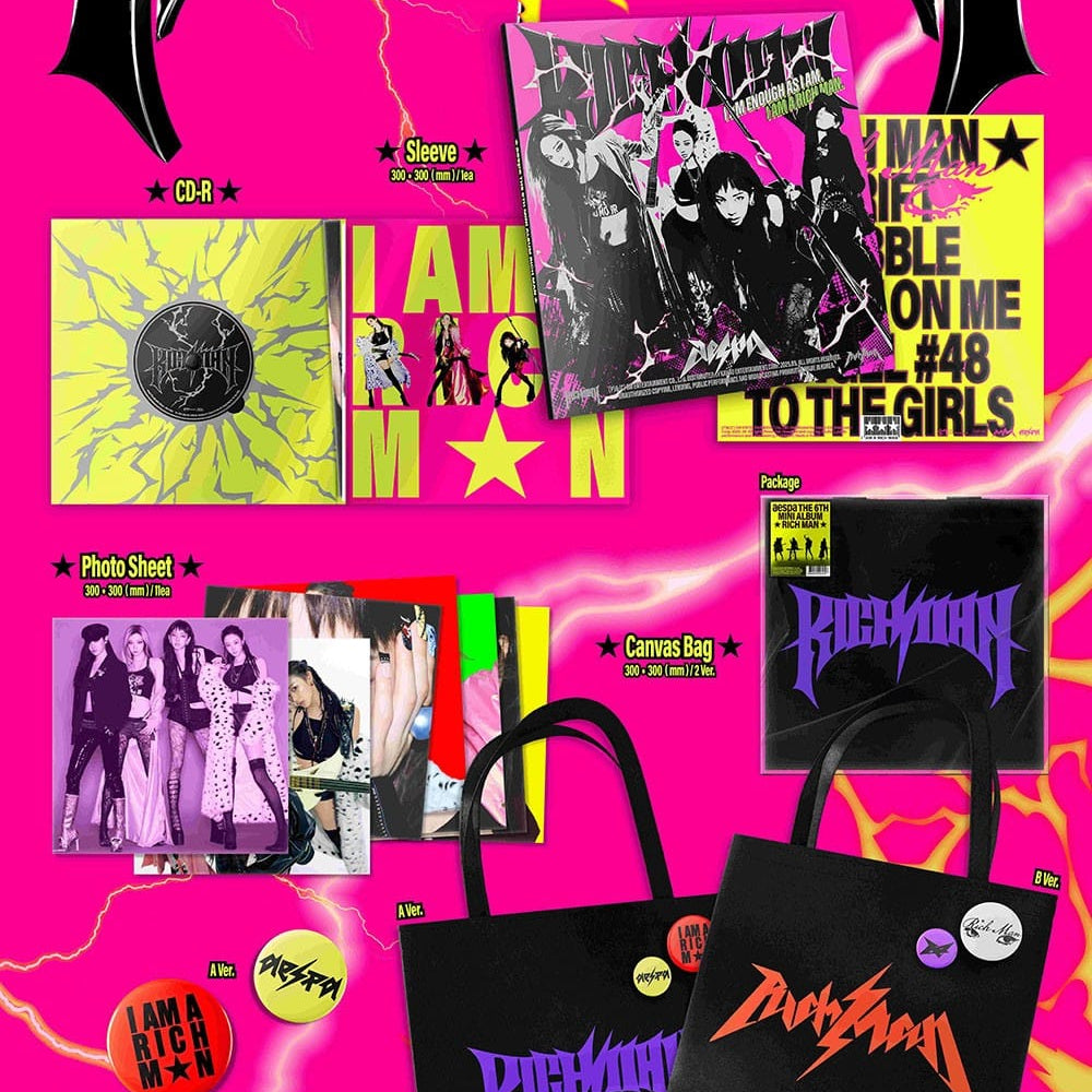 Korea Pop Store aespa - [Rich Man] (6th Mini Album) (Rich Man Bag Ver.) Kawaii Gifts