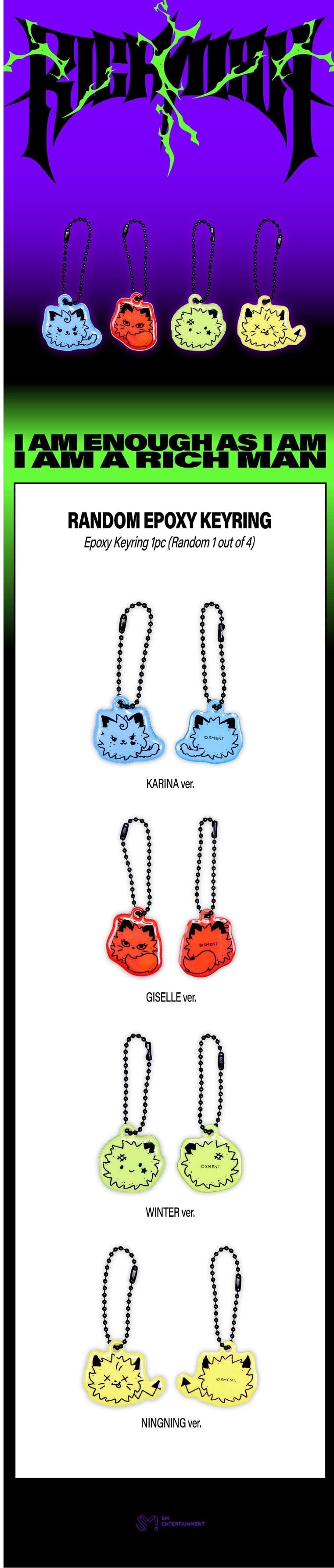 Korea Pop Store [aespa] Rich Man - Random Epoxy Keyring Kawaii Gifts