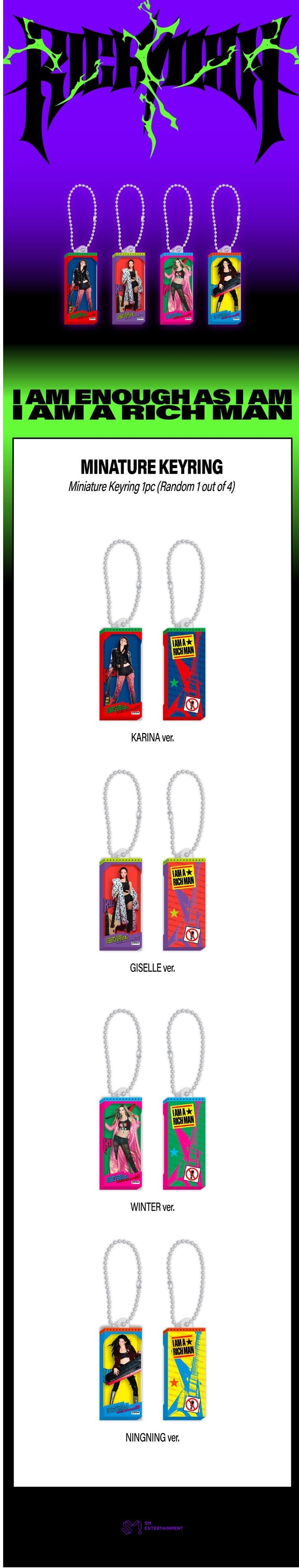 Korea Pop Store [aespa] Rich Man - Random Miniture Keyring Kawaii Gifts