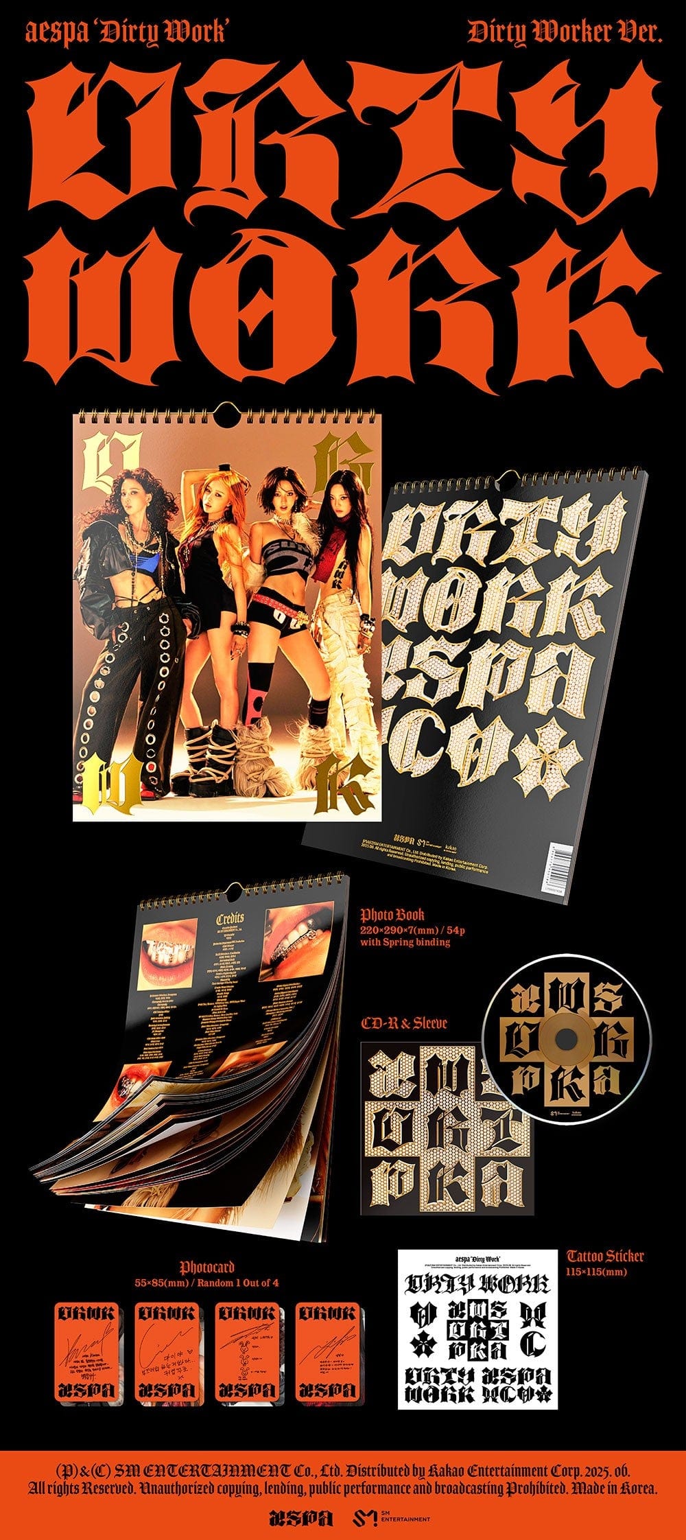 Korea Pop Store aespa - Single [Dirty Work] (Dirty Worker Ver.) Kawaii Gifts