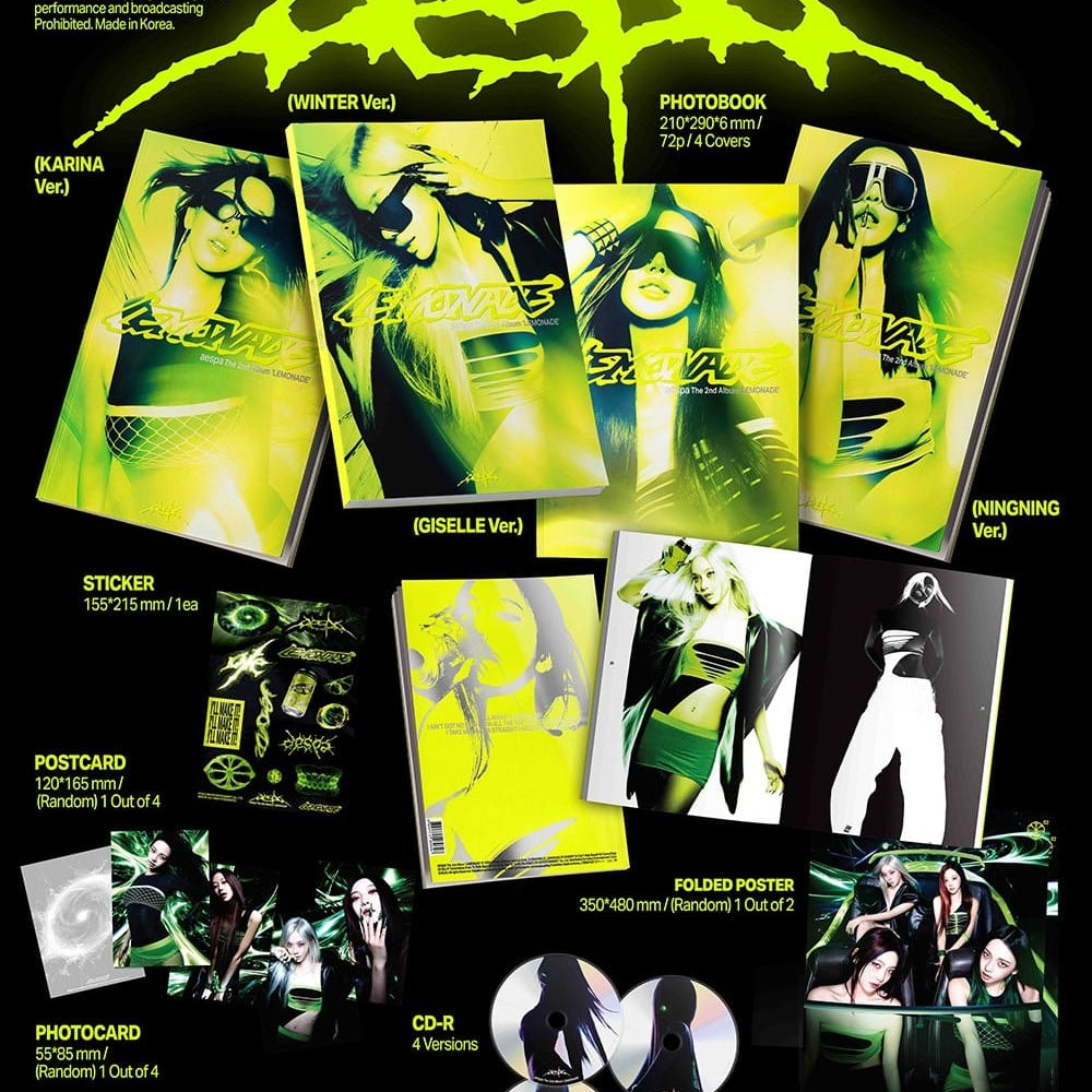 Korea Pop Store aespa - The 2nd Album [Lemonade] (Acid Ver.) Kawaii Gifts 8804775469848